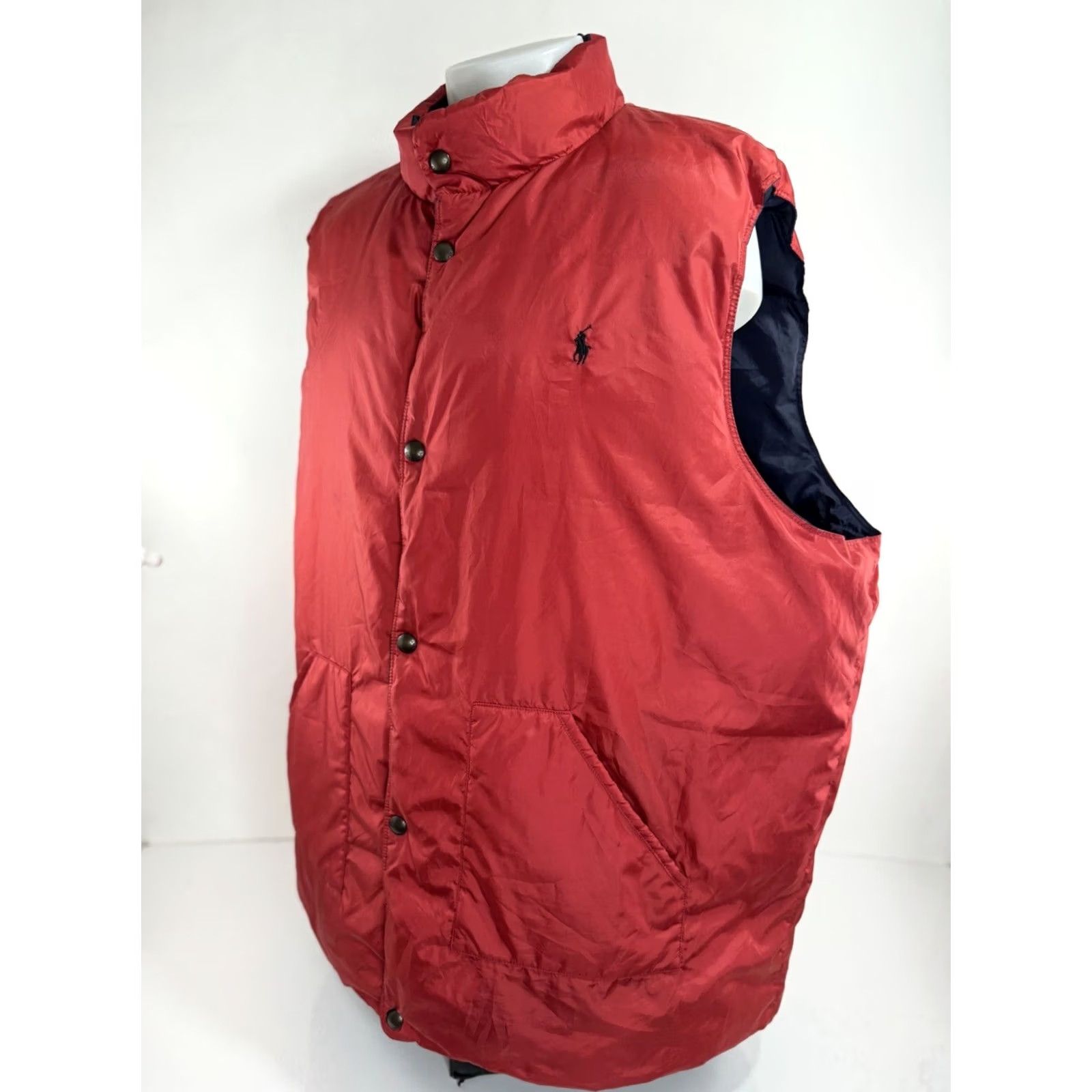 Ralph Lauren POLO RALPH LAUREN DOWN FEATHERS Insulated 3XL TALL Mens Reversible Puffer Vest Polo Ralph Lauren Vest Mens 3XL Reversible Down Feathers Blue Red Size US XXL / EU 58 / 5 - 5 Thumbnail