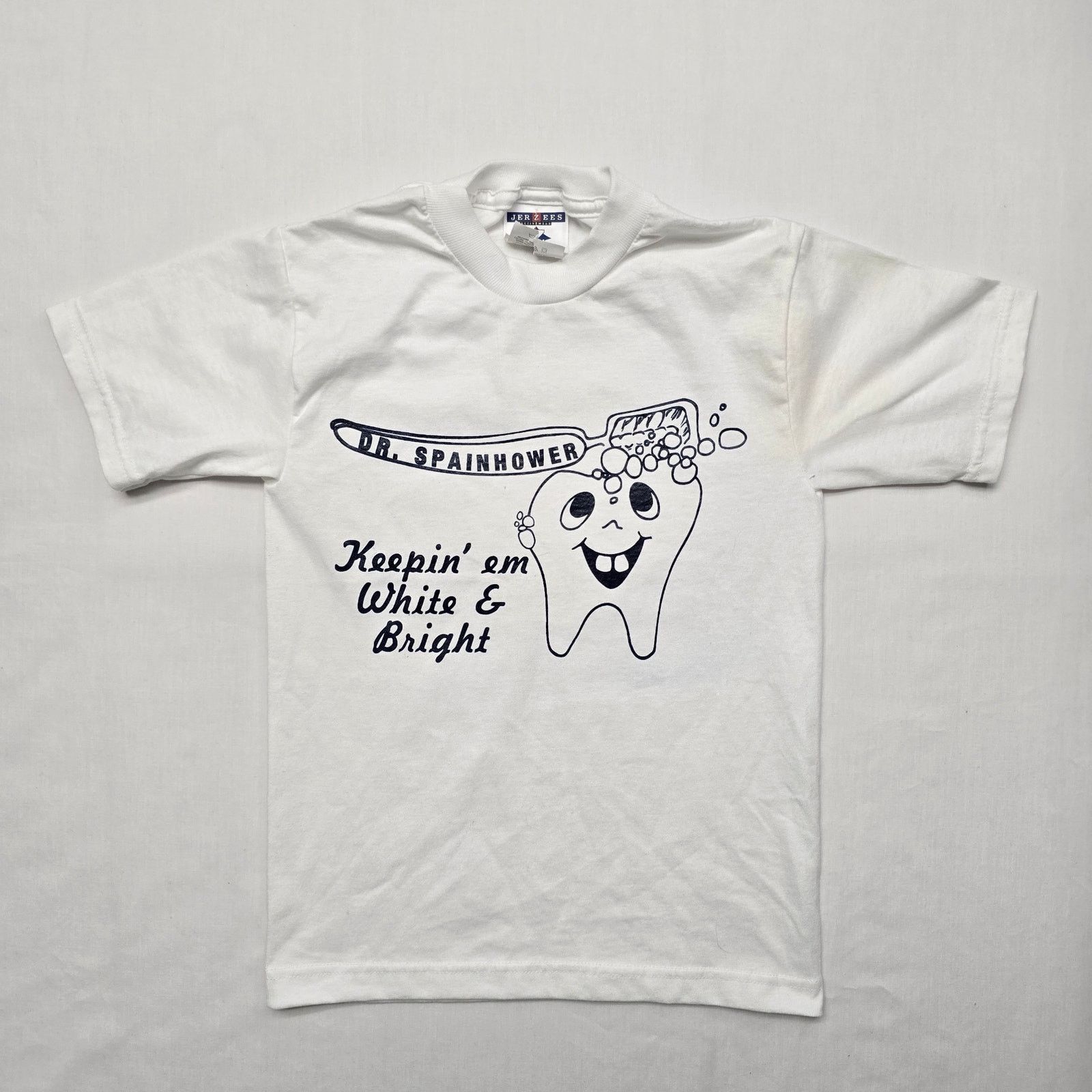 Jerzees × Vintage Vintage Dentist Shirt Youth Small White Tooth Dental Shirt Size S / US 4 / IT 40 - 1 Thumbnail