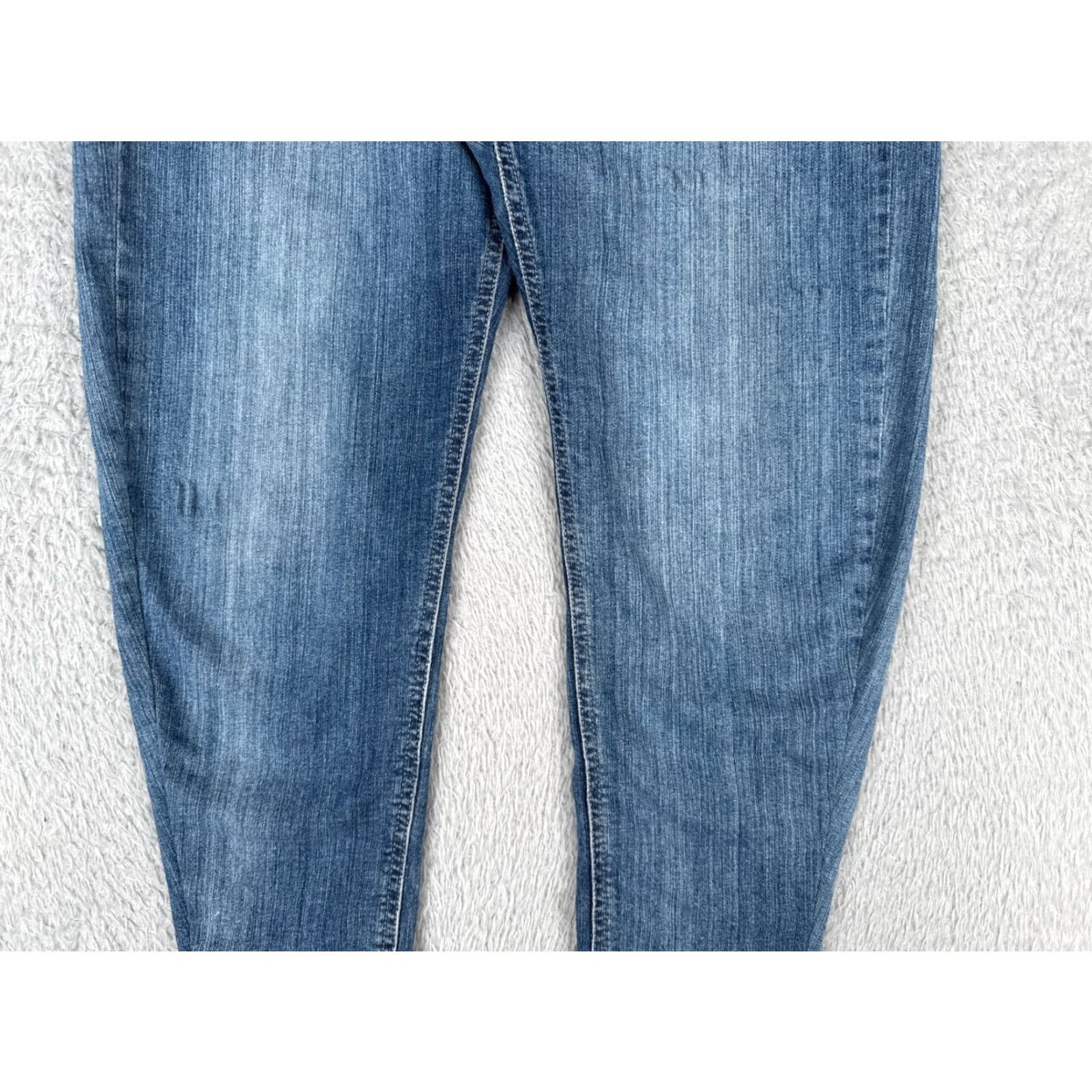 Vintage JNS Wear Jeans Womens 33 High Rise Skinny Denim Medium Wash 32x24 Regular 5-Pocket Blue Cotton Blend Distressed Stretch Size 24" / US 00 / IT 34 - 3 Thumbnail