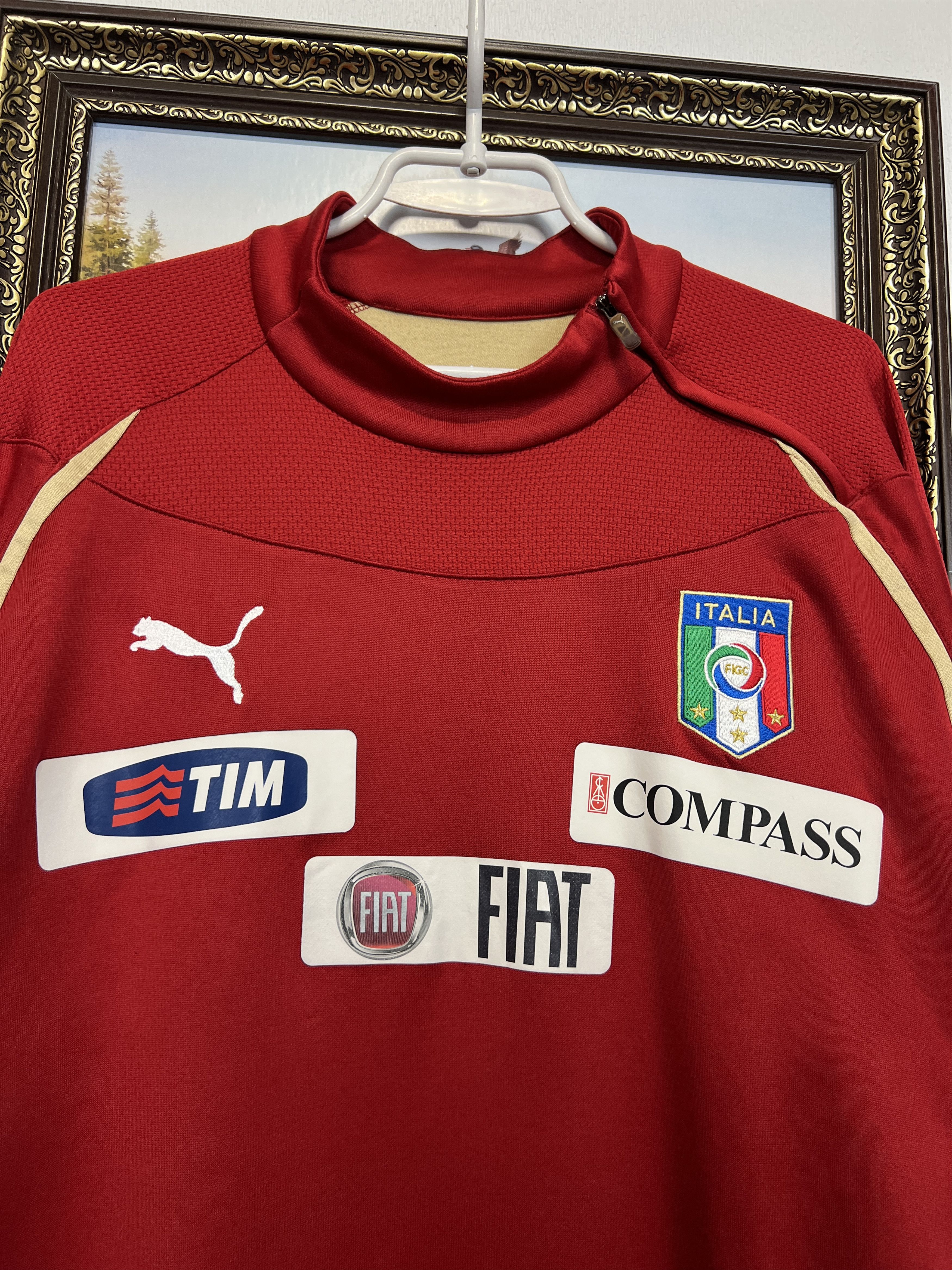 Puma Italy Football Player Issue Train Sweatshirt Jacket Maglia Size US L / EU 52-54 / 3 - 3 Thumbnail