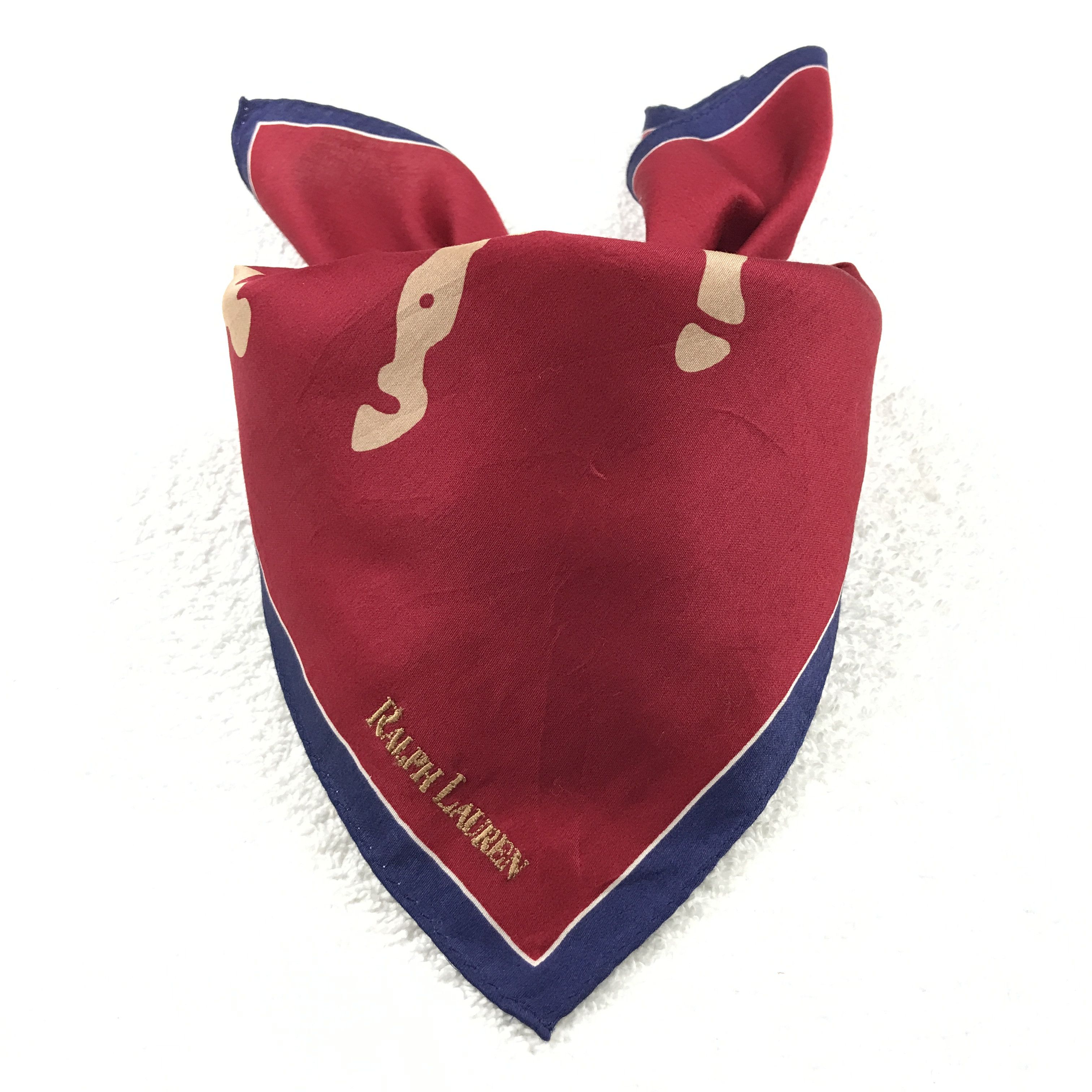 Designer × Ralph Lauren × Vintage Vintage Ralph Lauren Bandana Neckerchief Handkerchief Size ONE SIZE - 4 Thumbnail
