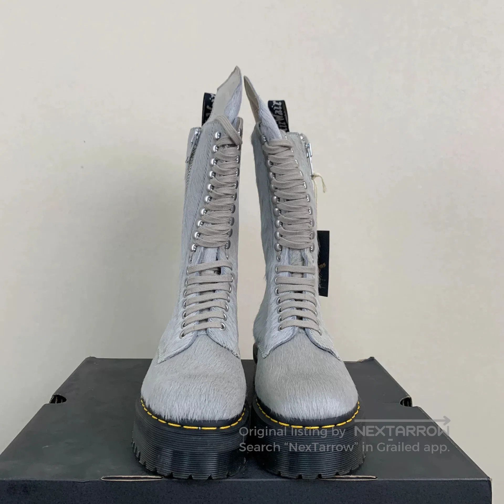 Rick Owens Gray Dr. Martens Collaboration Boots. Size US 9 / EU 42 - 7 Thumbnail