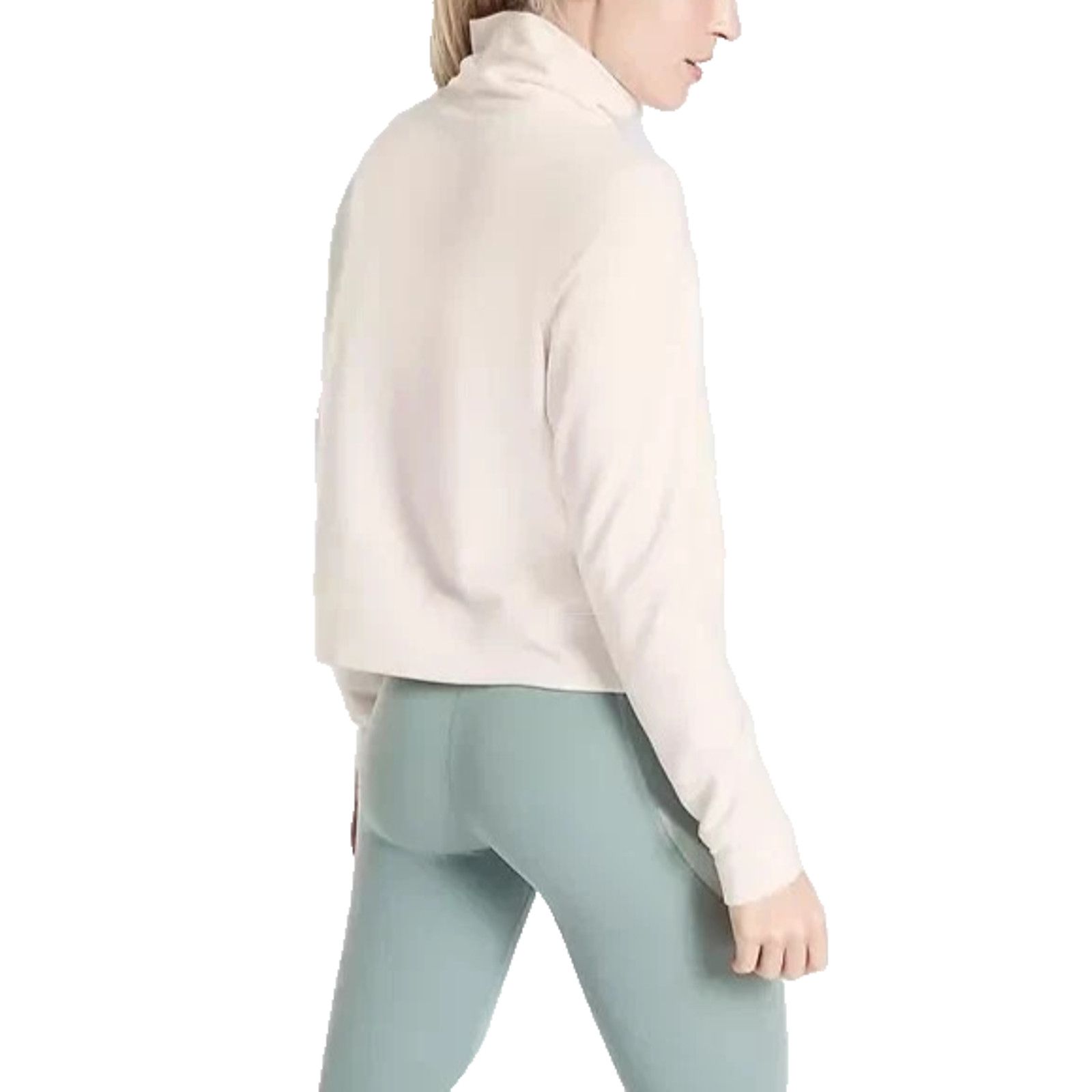 Athleta Athleta Cream Cropper Funnel Neck Nirvana Top Shirt MT New Size M / US 6-8 / IT 42-44 - 2 Thumbnail