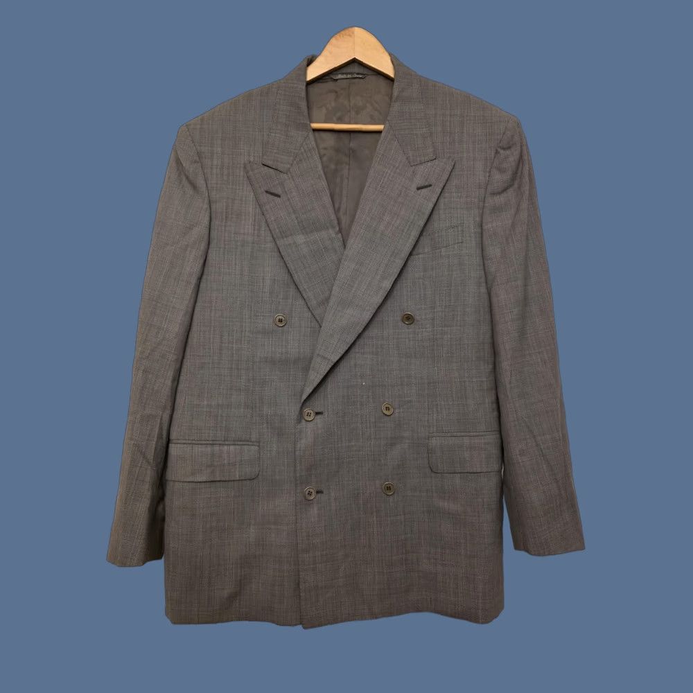Canali Canali Suit Jacket Mens EU 50R Gray Wool Check Double-Breasted Italy Formal Size 50R - 1 Thumbnail