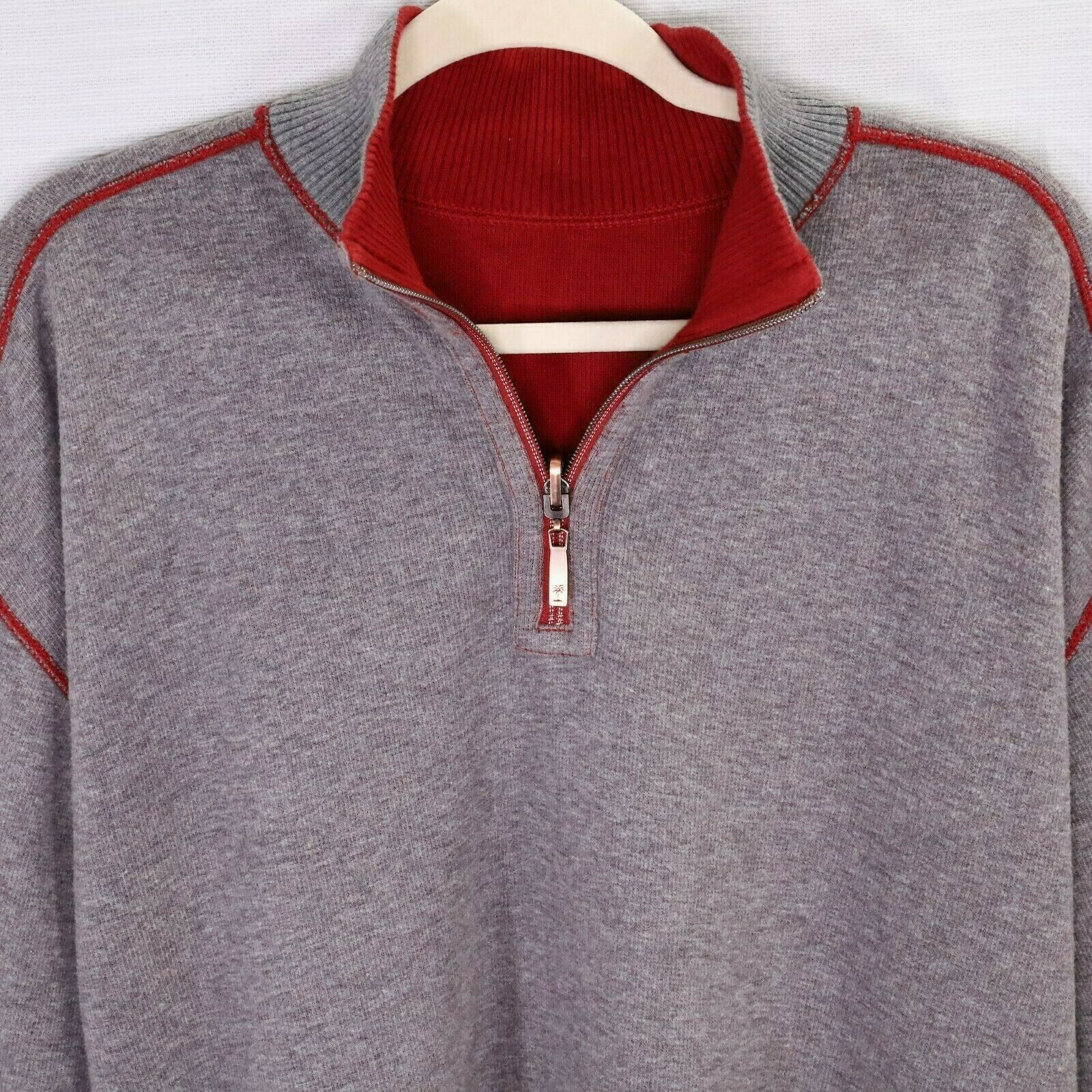 Tommy Bahama Tommy Bahama Red Reversible 1/4 Sweater XL Warm Size US XL / EU 56 / 4 - 2 Thumbnail