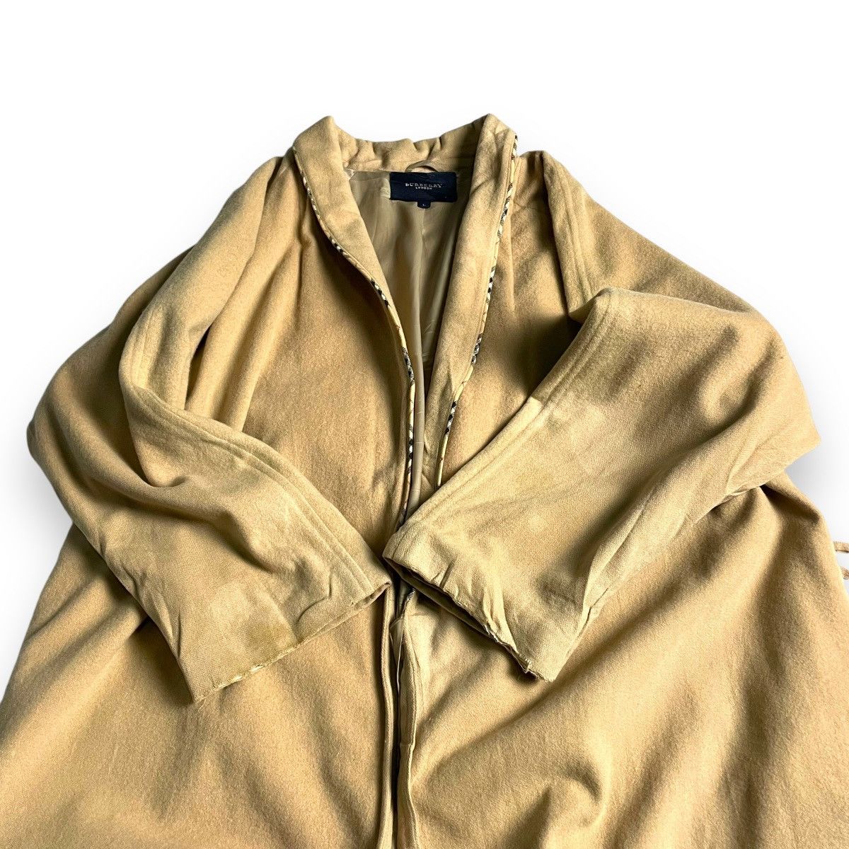 Burberry BURBERRY EMBROIDERED LOGO WOOL LONG JACKET Size US L / EU 52-54 / 3 - 11 Thumbnail