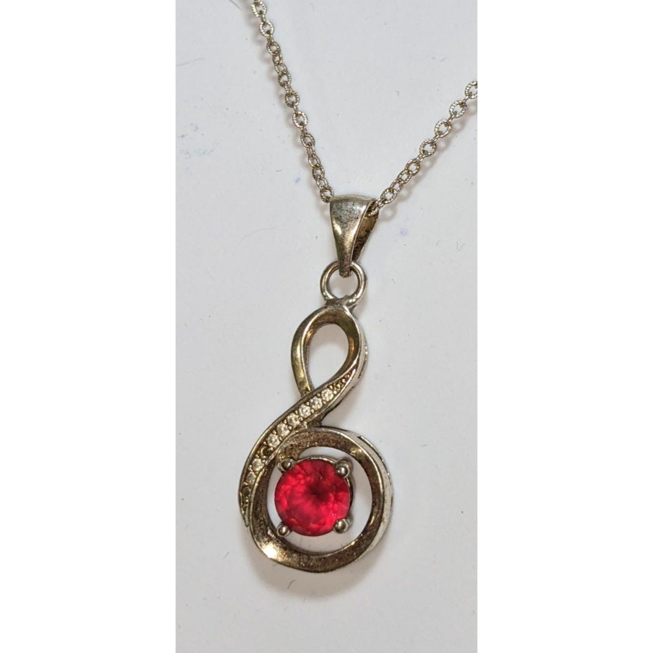 Disney Disney Infinity Pendant Necklace With Red Gemstone & Chain Size ONE SIZE - 5 Thumbnail