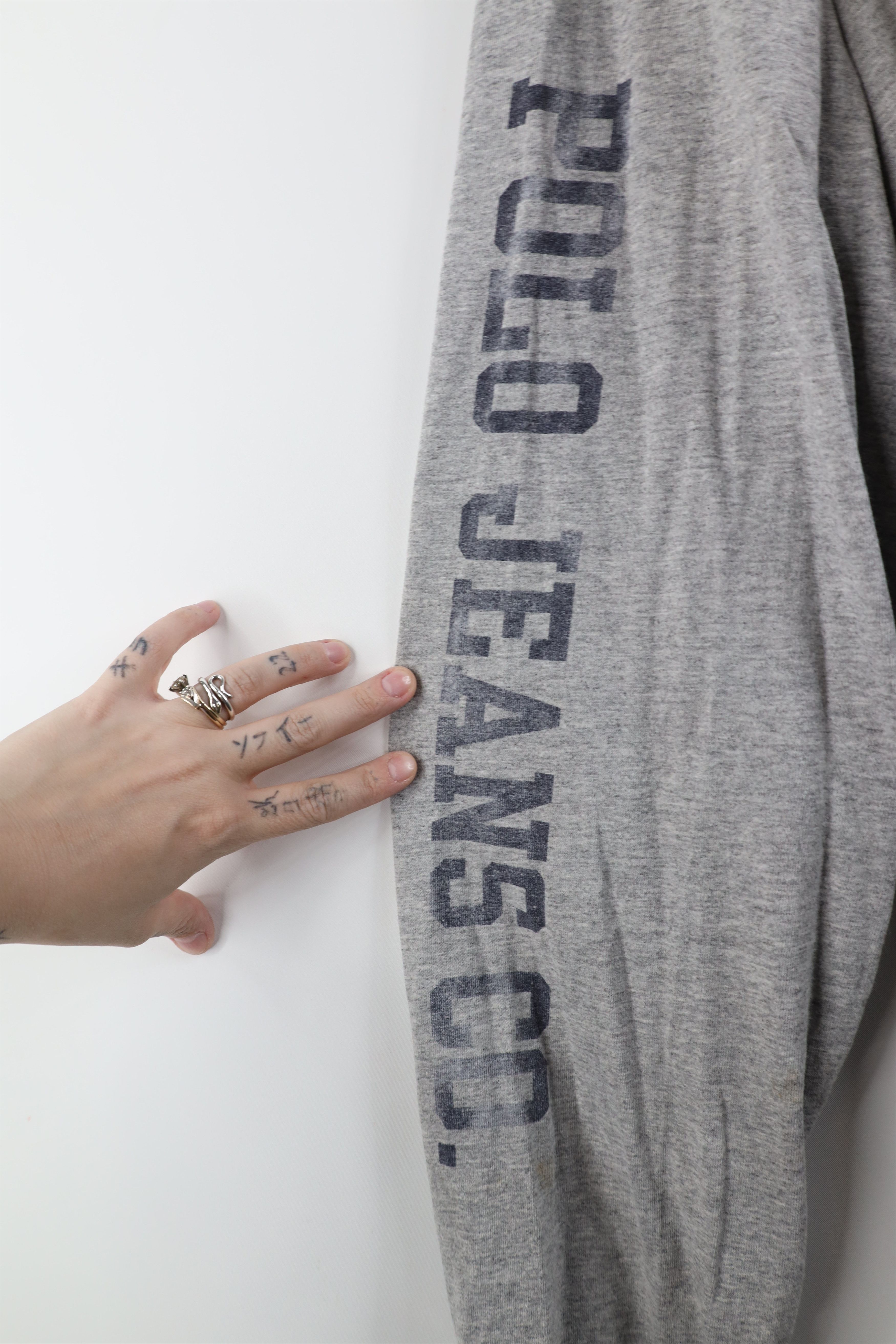 Ralph Lauren × Vintage Vintage 90s Ralph Lauren Spell Out Long Sleeve T-Shirt Gray Size US XL / EU 56 / 4 - 7 Thumbnail