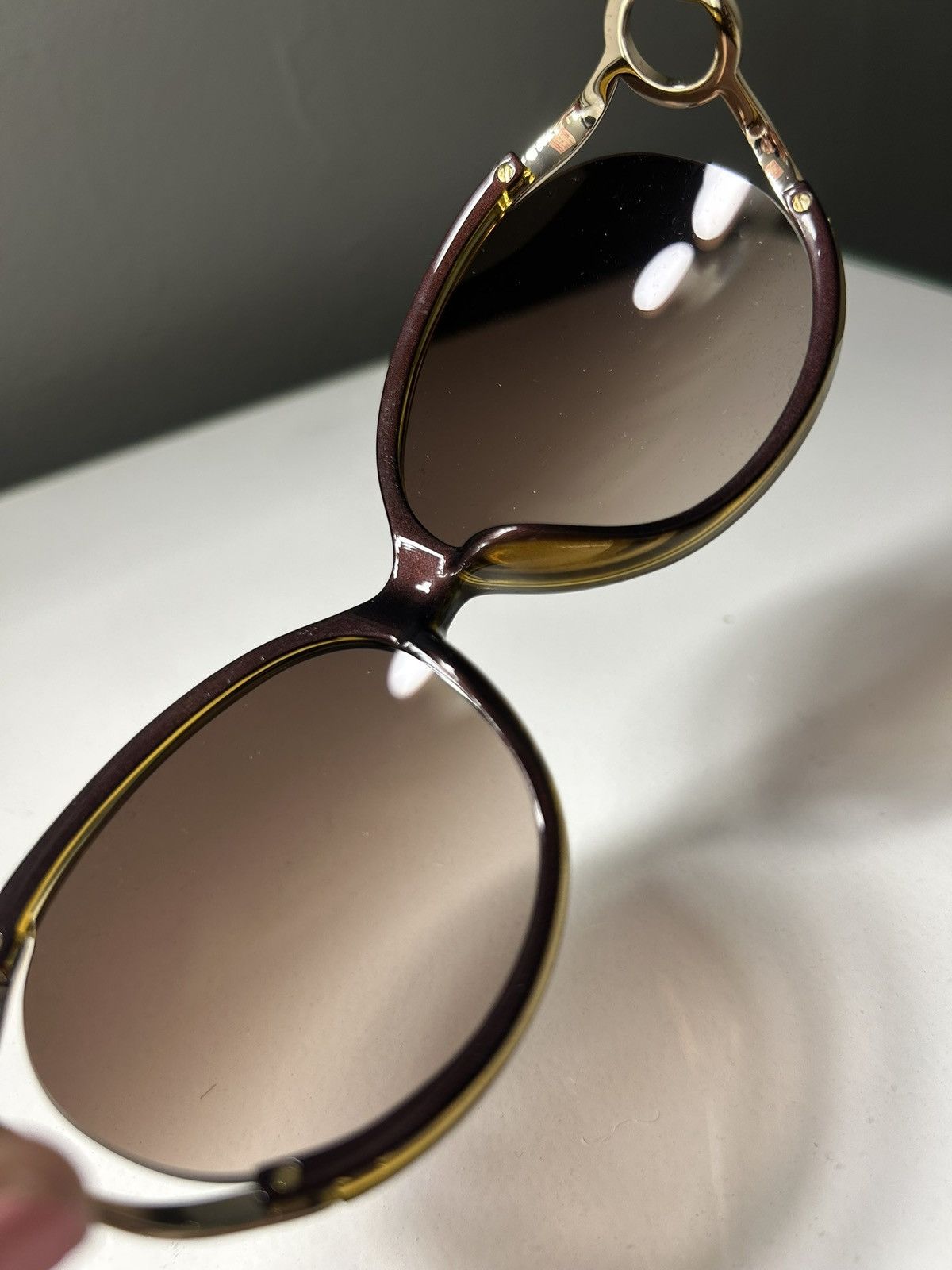 Salvatore Ferragamo Salvatore Ferragamo SF600S Brown Oval Shaped Sunglasses Size ONE SIZE - 13 Thumbnail