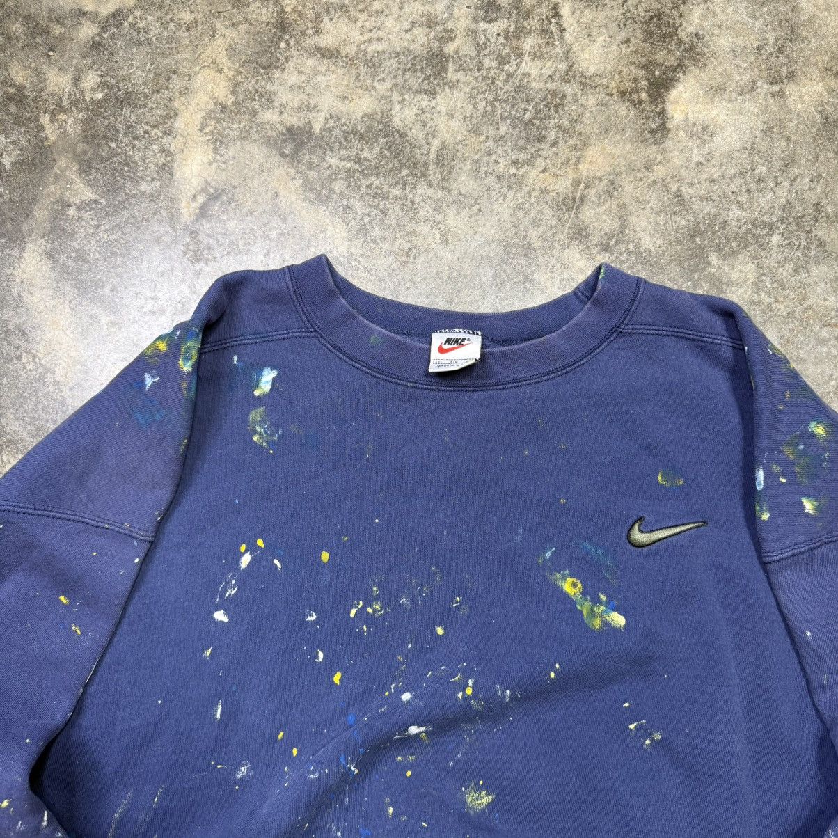 Nike vintage nike 90s painter baggy navy blue sweatshirt Size US XXL / EU 58 / 5 - 7 Thumbnail