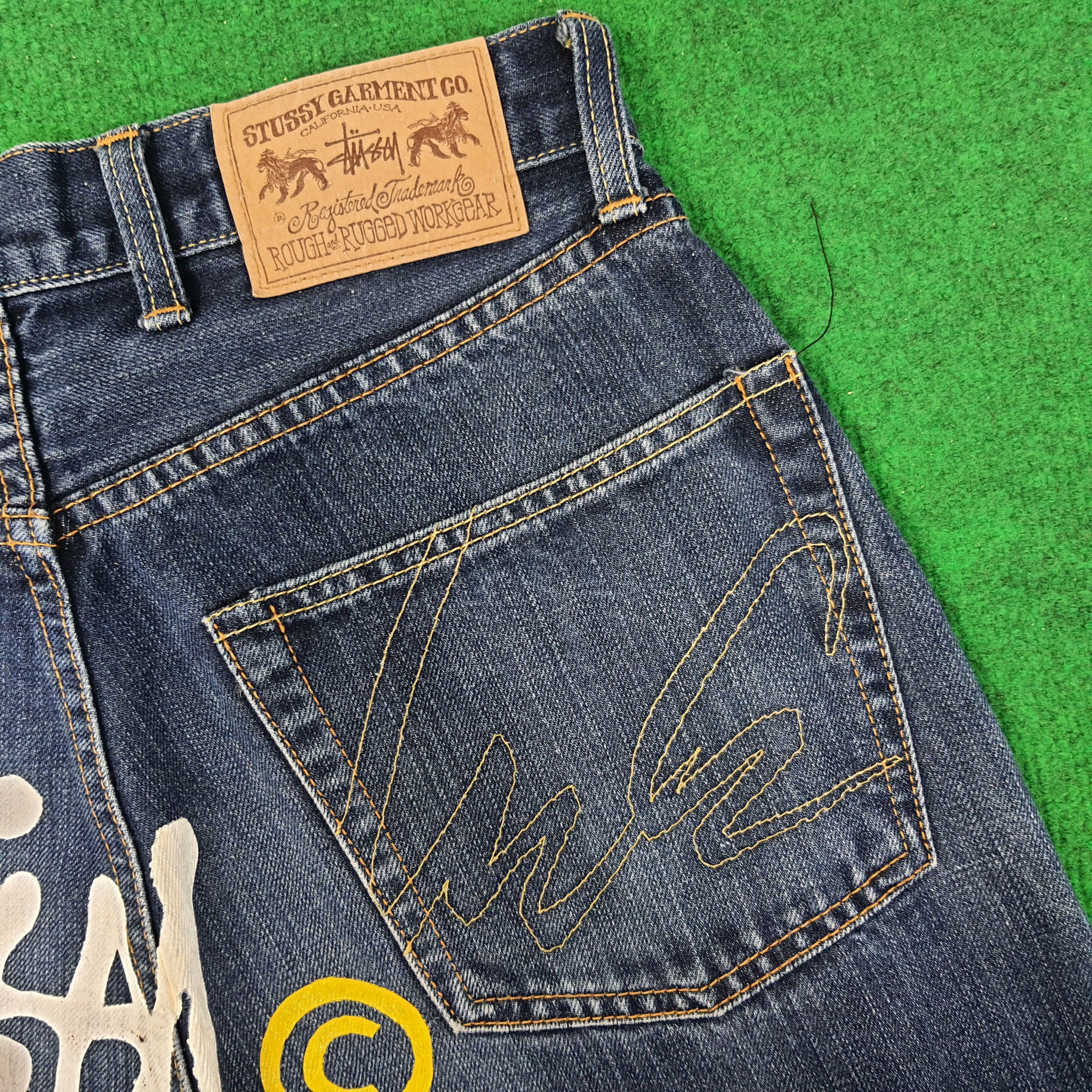 Stussy Vintage Rare Stussy x Futura Custom Logo Jeans C228N33 Size US 27 - 3 Thumbnail