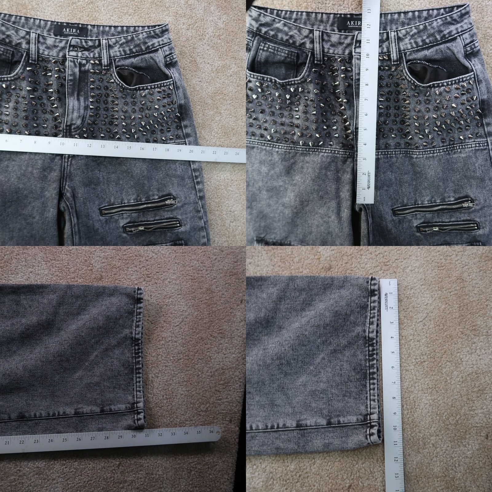 Akira VINTAGE Akira Baggy Cargo Pants Women 30x31 Gray Denim Straight 30 Regular Mens Womens Size 30" / US 8 / IT 44 - 9 Thumbnail