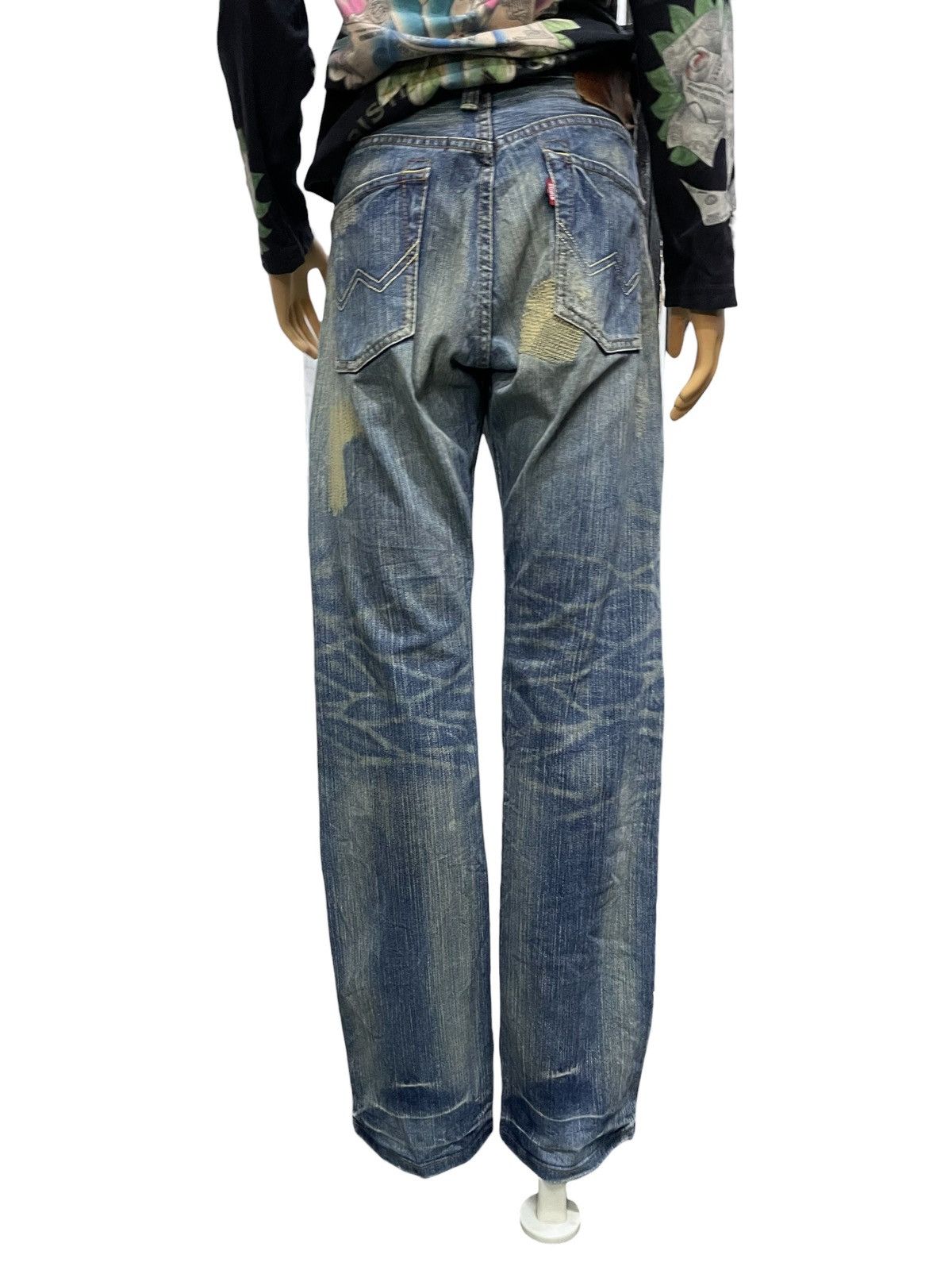 Edwin × Hysteric Glamour Vintage Edwin 403XV Patchwork Zig Zag Distressed Jeans Size US 32 / EU 48 - 5 Thumbnail
