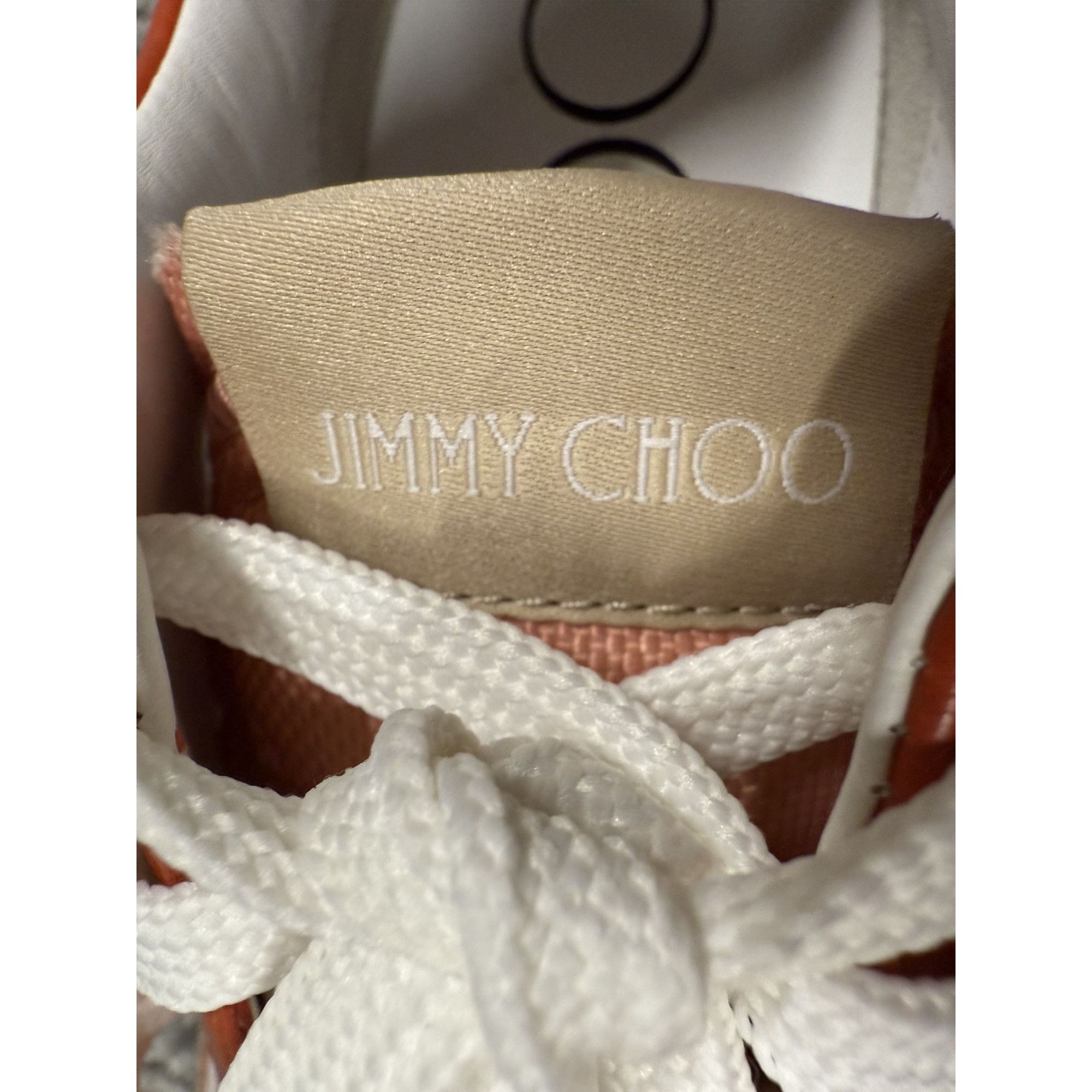 Jimmy Choo Jimmy Choo Womens Peach & White Sneakers 38.5 Leather/Suede Size US 8.5 / IT 38.5 - 4 Thumbnail