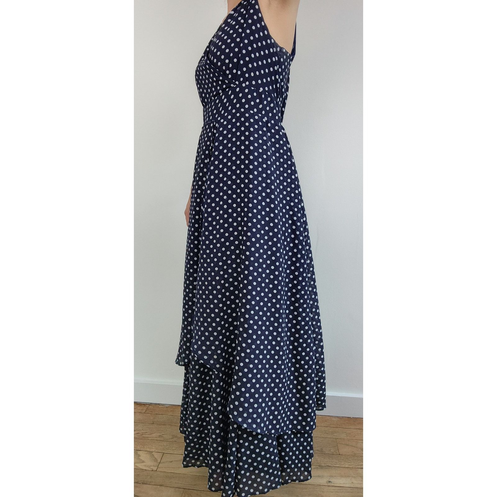 Other Jessica London Polka Dot Dress Maxi Sleeveless Sheer 14 Size L / US 10 / IT 46 - 7 Thumbnail