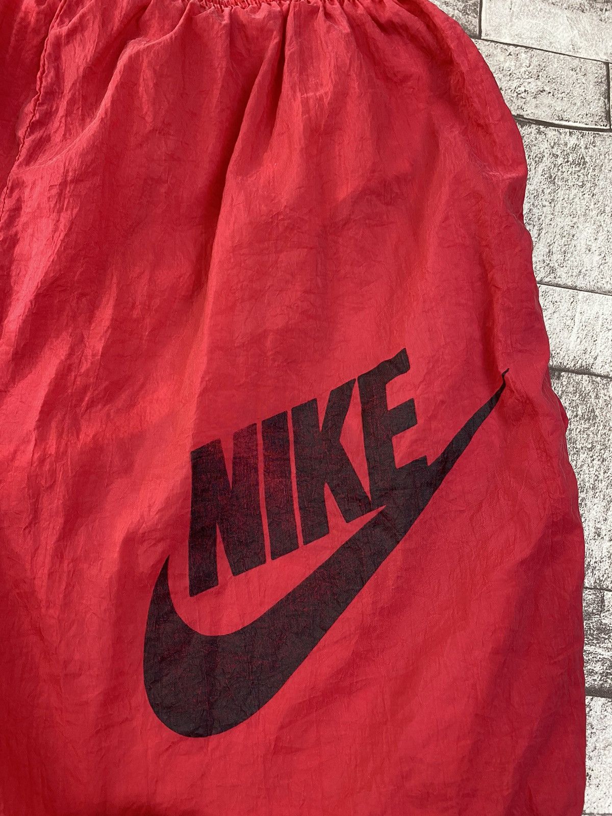 Nike × Vintage Vintage Nike Nylon Shorts 90s Big Logo Swoosh Men Red Size US 36 / EU 52 - 12 Thumbnail
