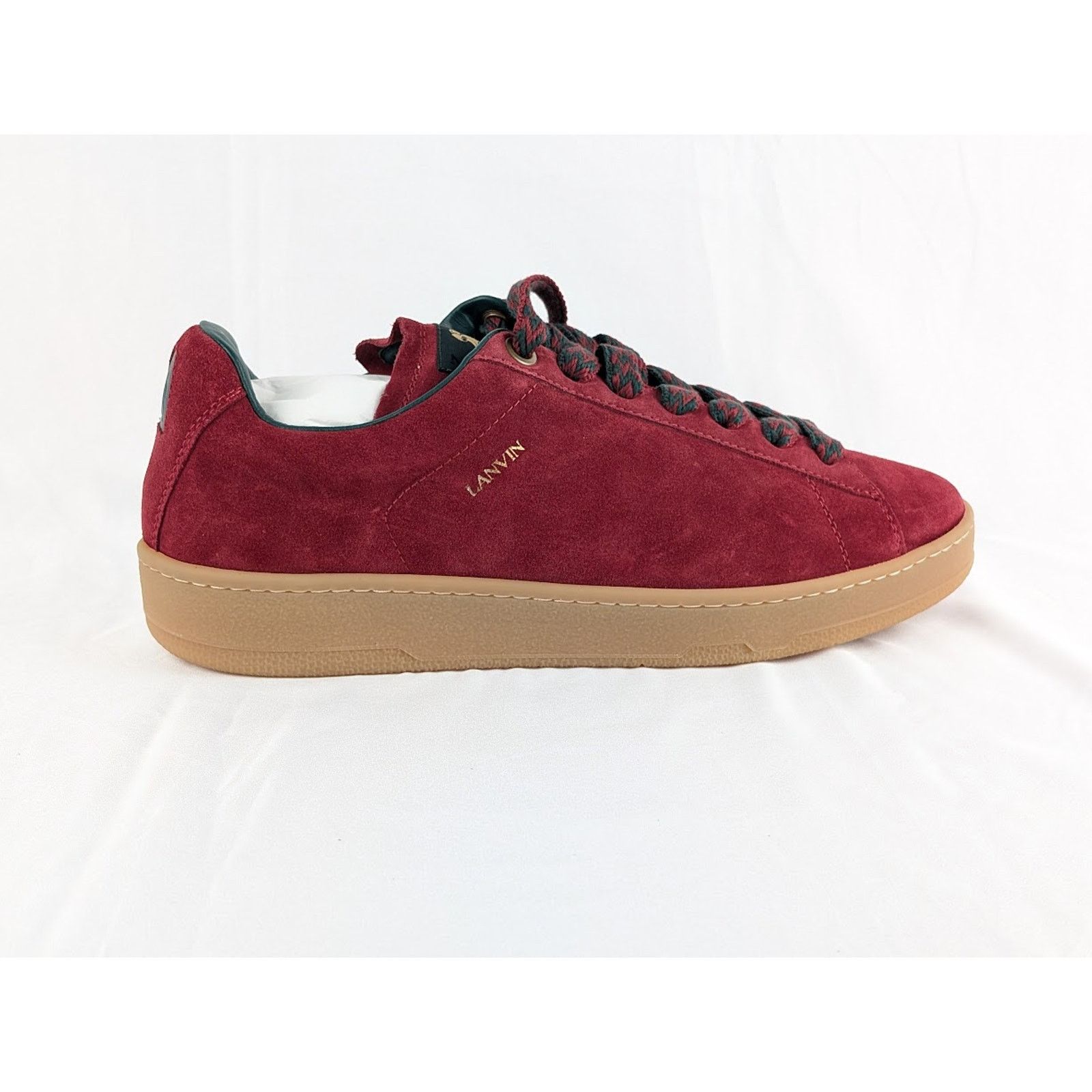 Lanvin o1rshd1 Lite Curb Low-Top Sneakers in Burgundy & Dark Green Size US 9 / EU 42 - 5 Thumbnail