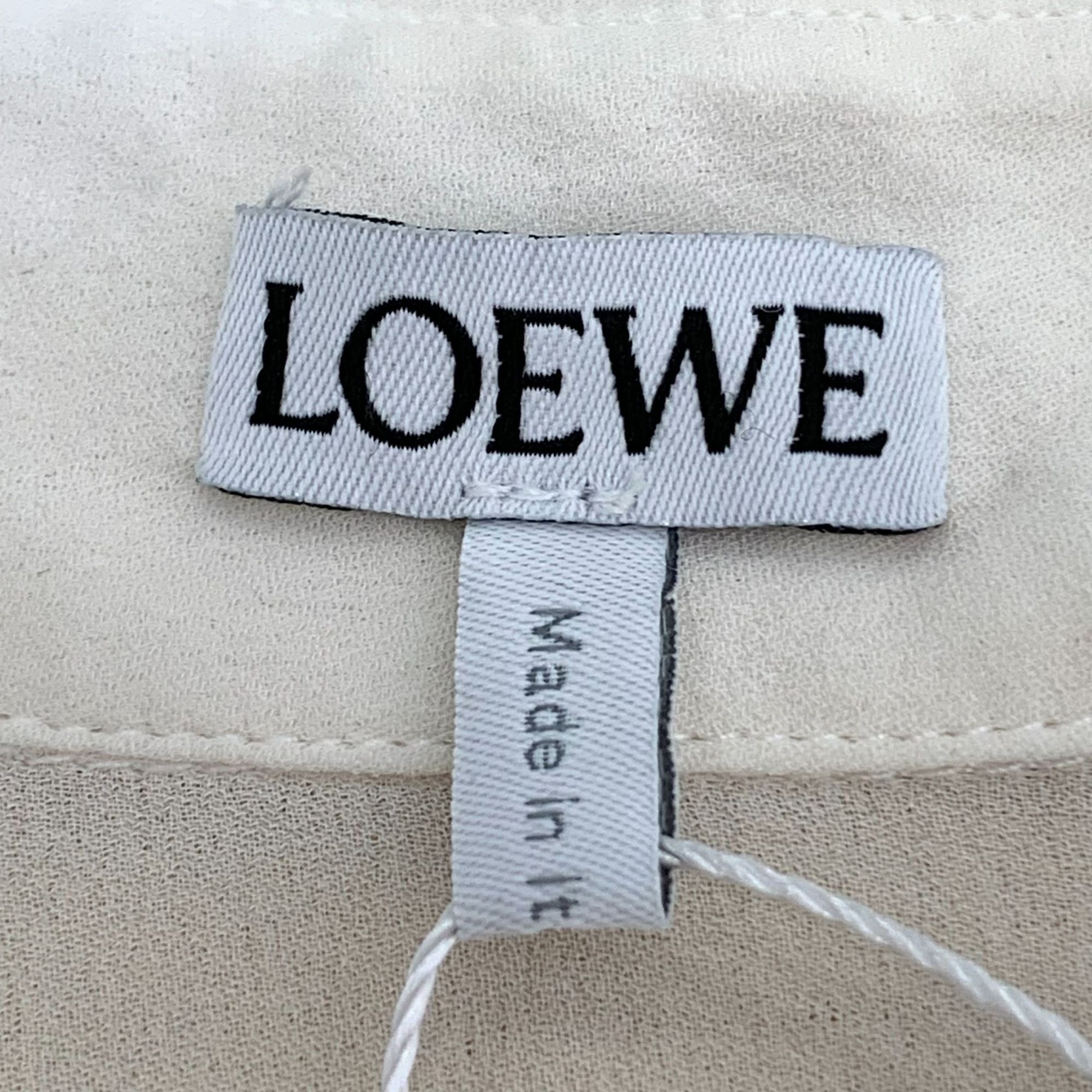 Loewe Loewe Beige Embroidered Logo Silk Short Sleeve Polo Shirt S Size S / US 4 / IT 40 - 2 Thumbnail