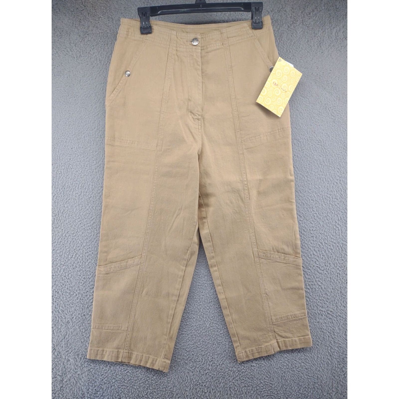 Denim & Co. DENIM & Co. Cargo Khaki Pants Womens Size 12 NEW with Tags Denim & Co. Pants Casual Beige Stone 29 in Inseam 23 in Navy? Size 34" / US 12 / IT 48 - 2 Thumbnail