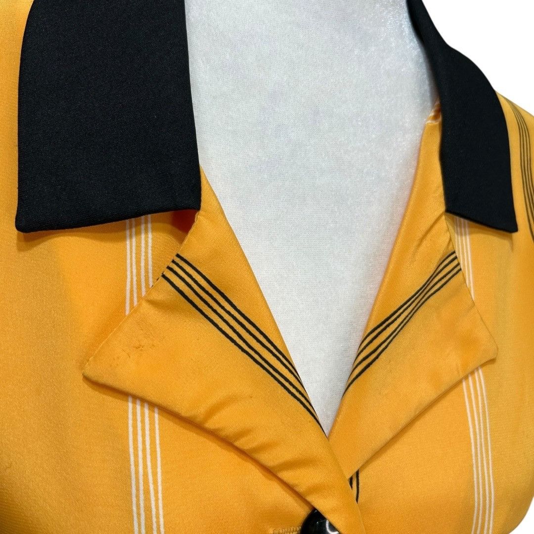 Other Vintage Herman Marcus Yellow Striped Long-Sleeve Dress & Bel Size M / US 6-8 / IT 42-44 - 6 Thumbnail