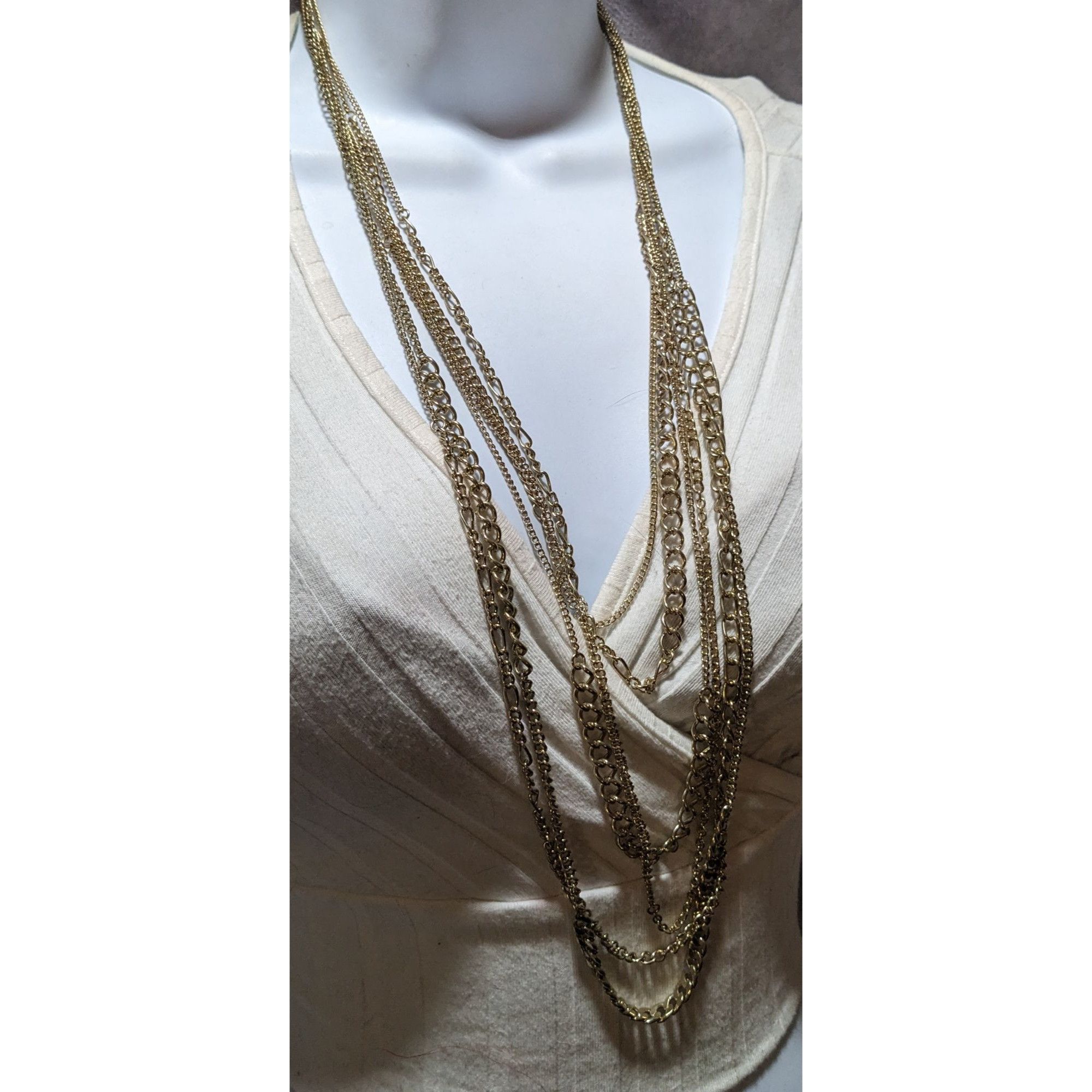 Other Y2K Glam Multilayer Gold Chain Necklace Size ONE SIZE - 7 Thumbnail