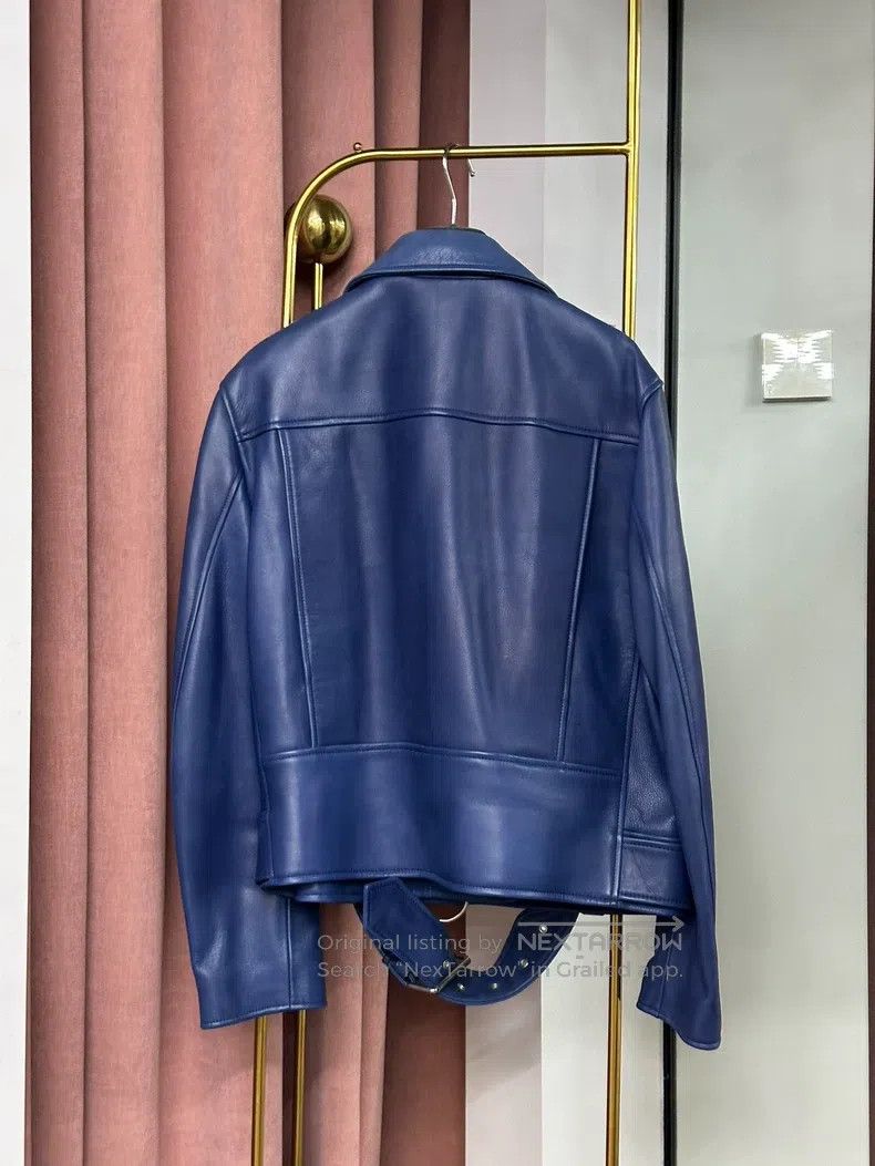 Acne Studios Acne Studios Blue Biker Leather Jacket Size XS / US 0-2 / IT 36-38 - 3 Thumbnail