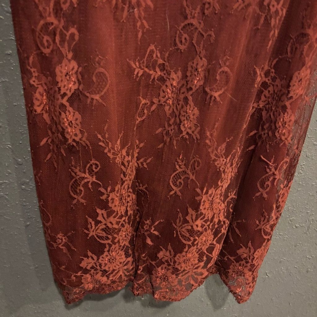 Maurice Lacroix Maurice’s Sleeveless Lace Shift Dress in Rust Size L / US 10 / IT 46 - 6 Thumbnail