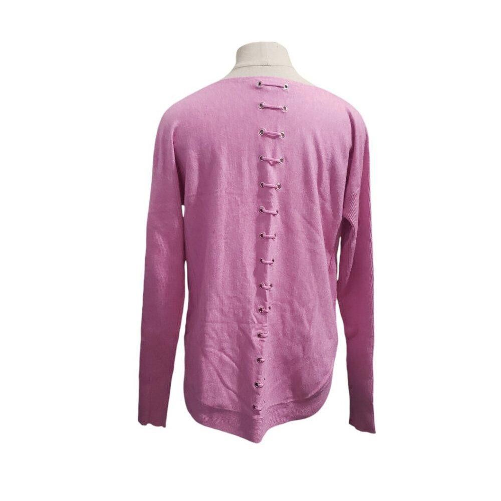 Designer CT1951 Charlie B Pink Long Sleeve Crew Neck Sweater P/S Size S / US 4 / IT 40 - 5 Thumbnail