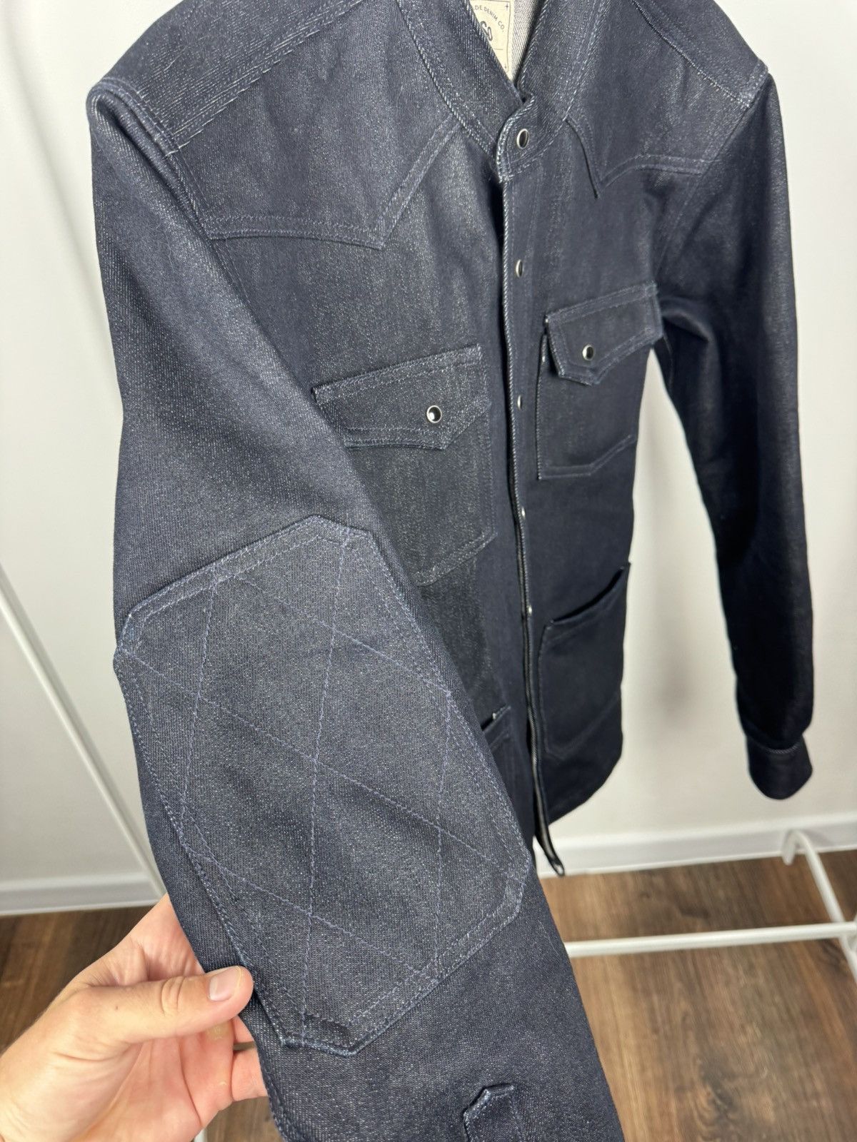 SoSo SoSo Heavy Raw Denim Jacket Indigo Workwear Trucker Coat L Size US L / EU 52-54 / 3 - 7 Thumbnail