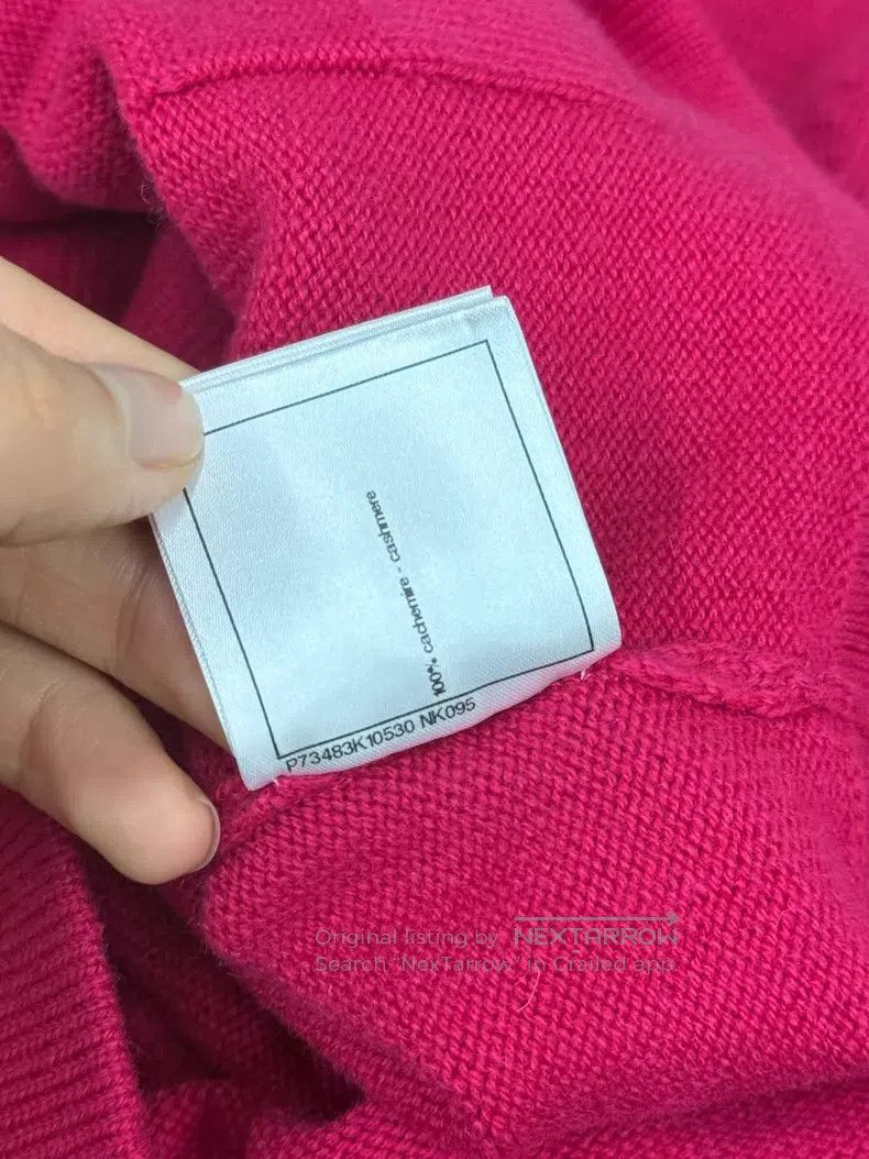 Chanel Chanel Rose-red multi-element button cashmere cardigan coa Size XS / US 0-2 / IT 36-38 - 7 Thumbnail
