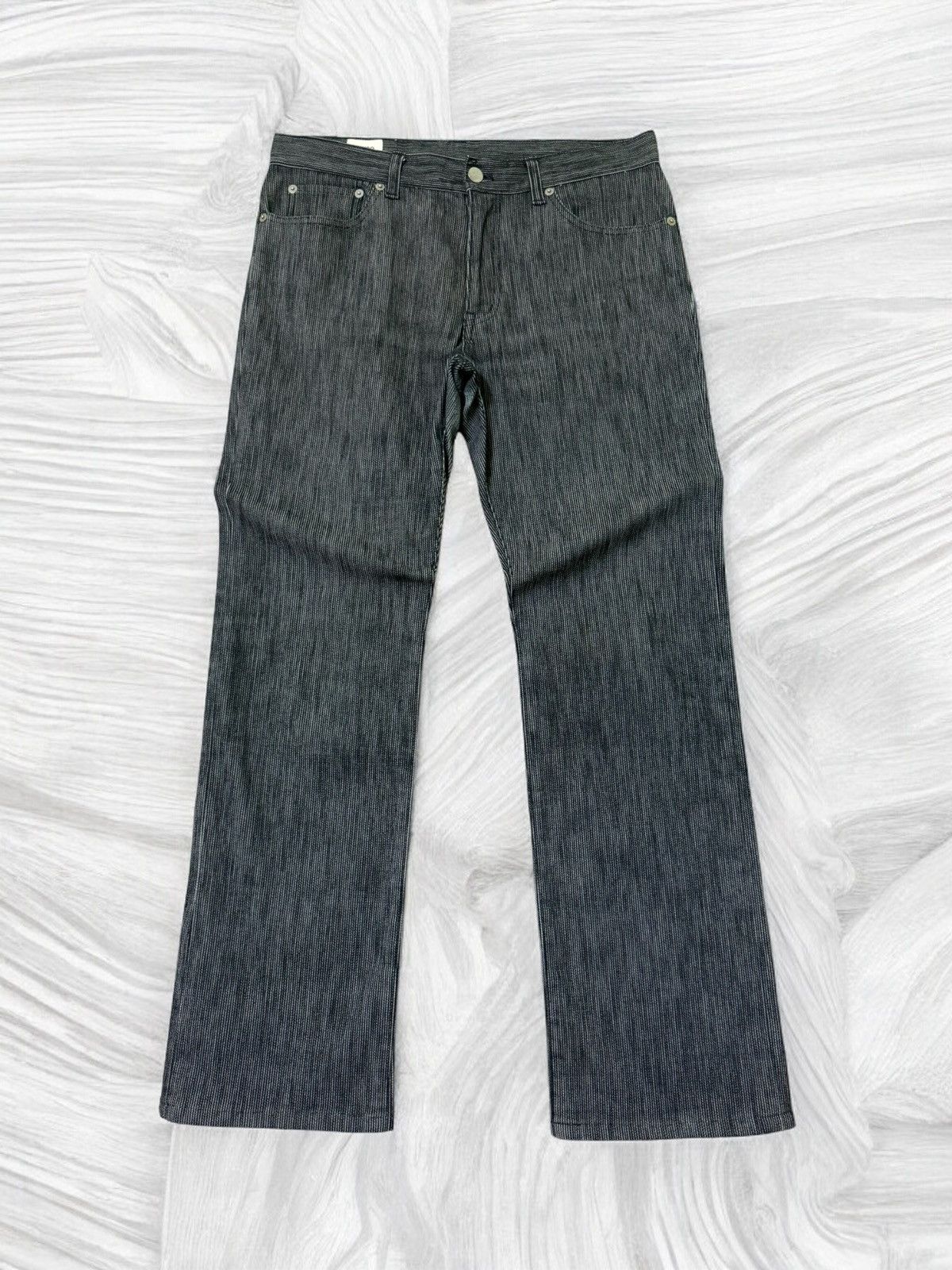 Japanese Brand TAKEO KIKUCHI STRIPED BLACK GREY DENIM Size US 32 / EU 48 - 1 Thumbnail