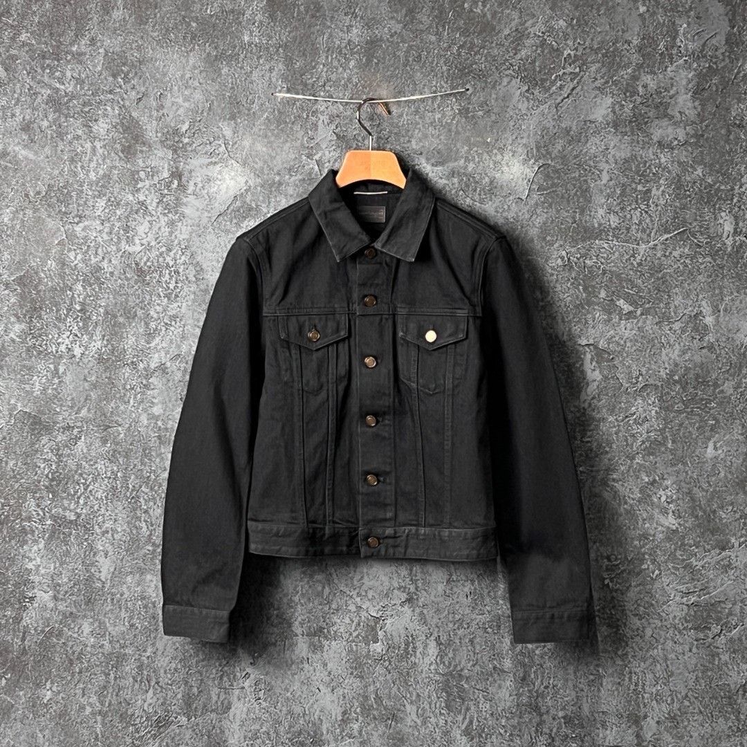 Saint Laurent Paris Saint Laurent Black Cotton Denim Jacket Size US S / EU 44-46 / 1 - 1 Thumbnail