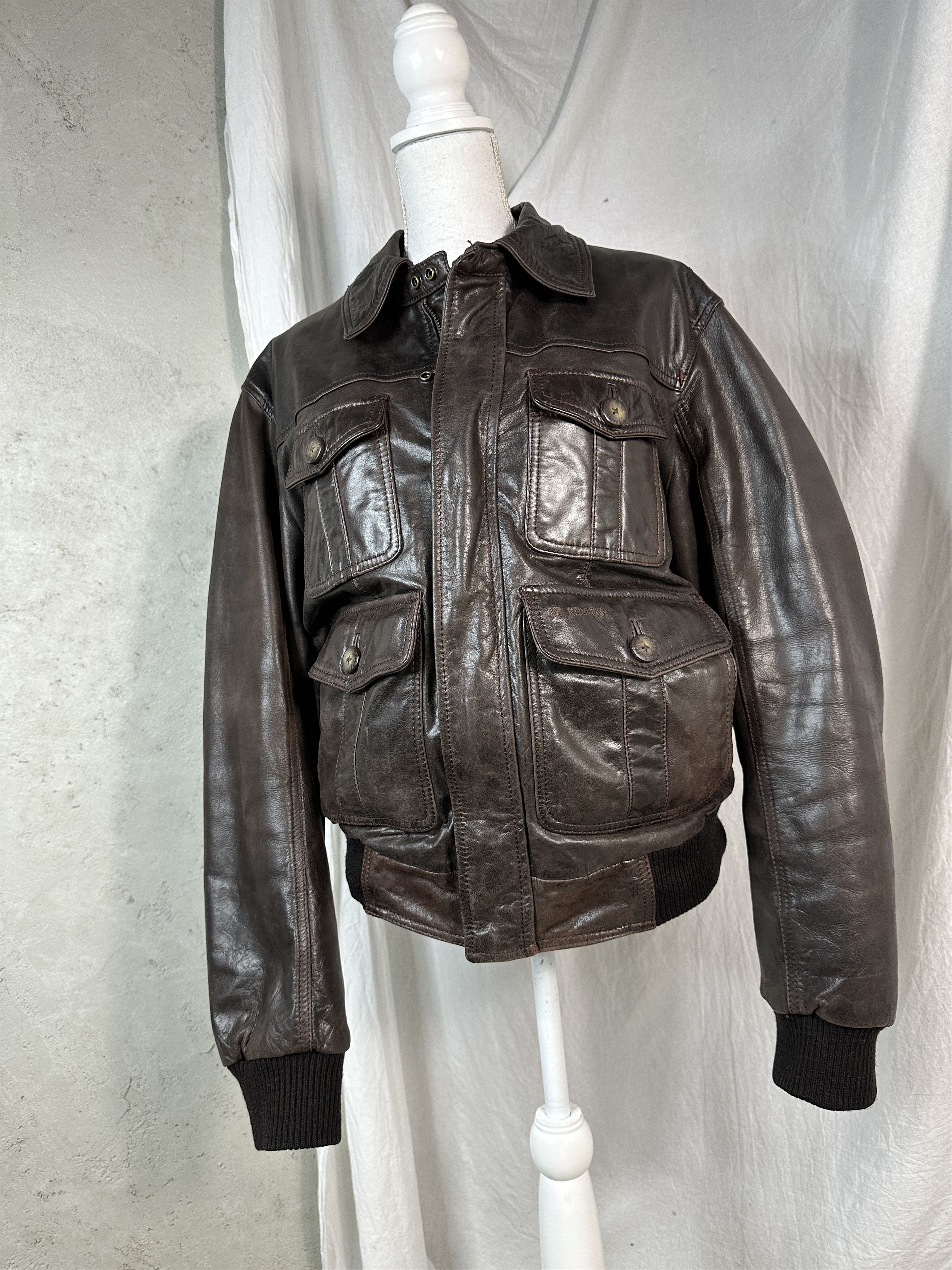 NFL × Vintage Vintage Redskins Bomber Leather Jacket Size US XL / EU 56 / 4 - 7 Thumbnail