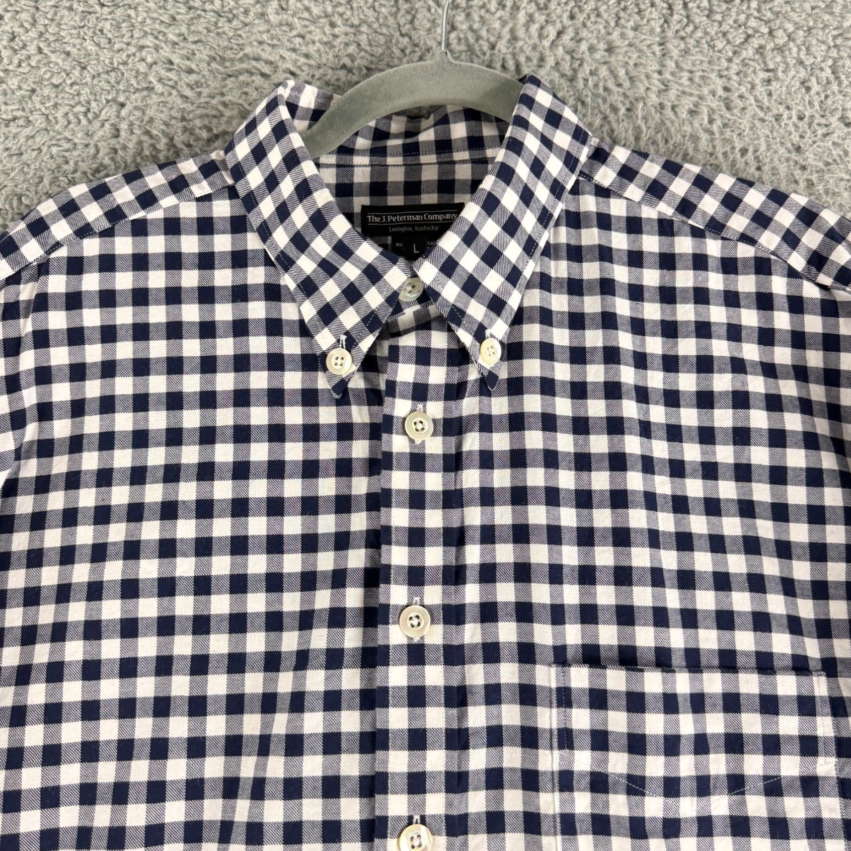 Vintage J. Peterman Button-Down Shirt Mens L Blue White Check Long Sleeve Shirt Mens Large Blue White Check Long Sleeve Size US L / EU 52-54 / 3 - 2 Thumbnail