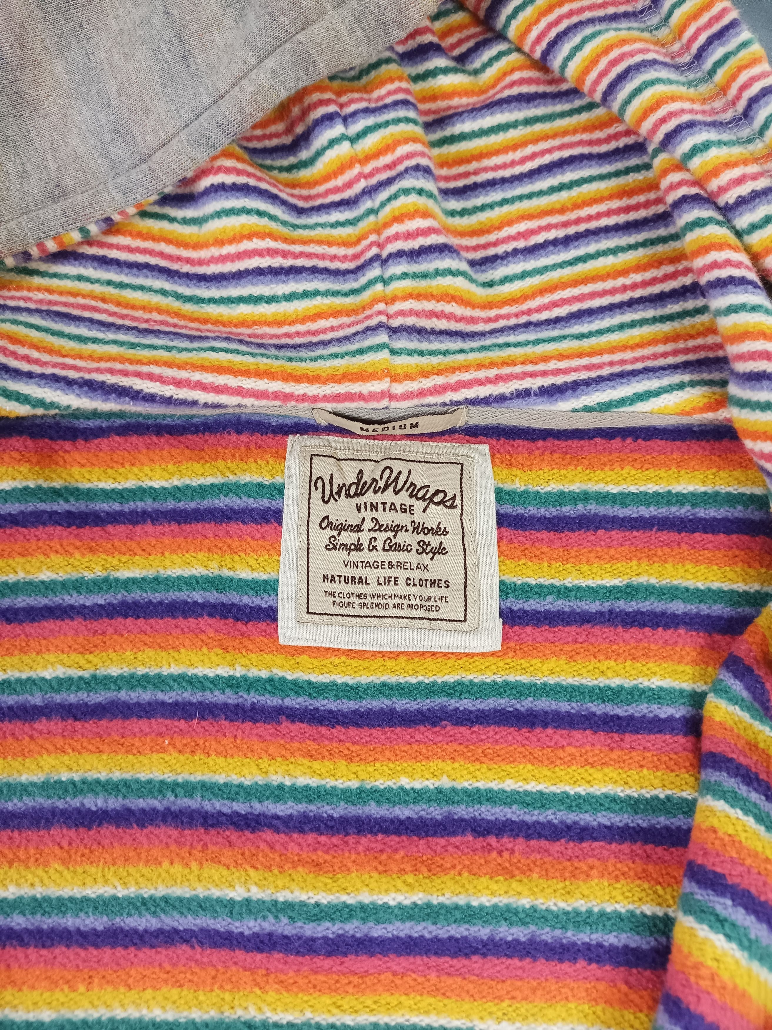 If Six Was Nine × Japanese Brand Vintage & Relax UNDER WRAPS Striped Rainbow Zipper Hoodie Size US M / EU 48-50 / 2 - 17 Thumbnail