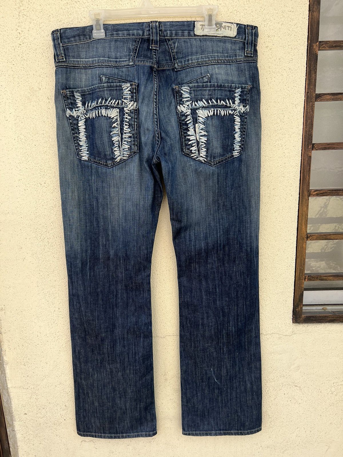 Jimmy Taverniti Vintage Taverniti So Jeans James 19 Fade Blue Denim Flare Size US 36 / EU 52 - 13 Thumbnail