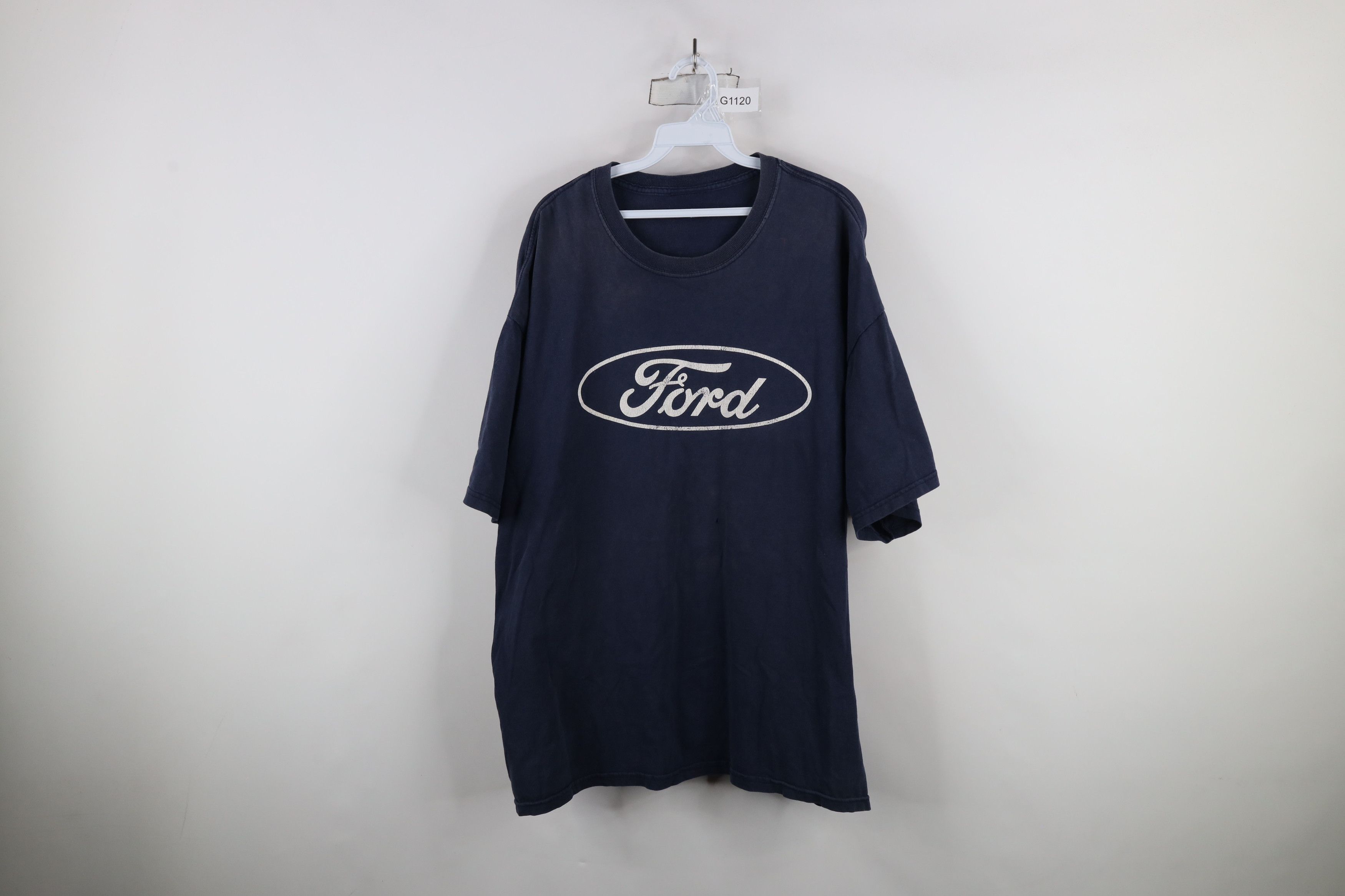 Vintage Vintage 90s Spell Out Ford Motor Co Racing T-Shirt Blue Size US XXL / EU 58 / 5 - 1 Thumbnail