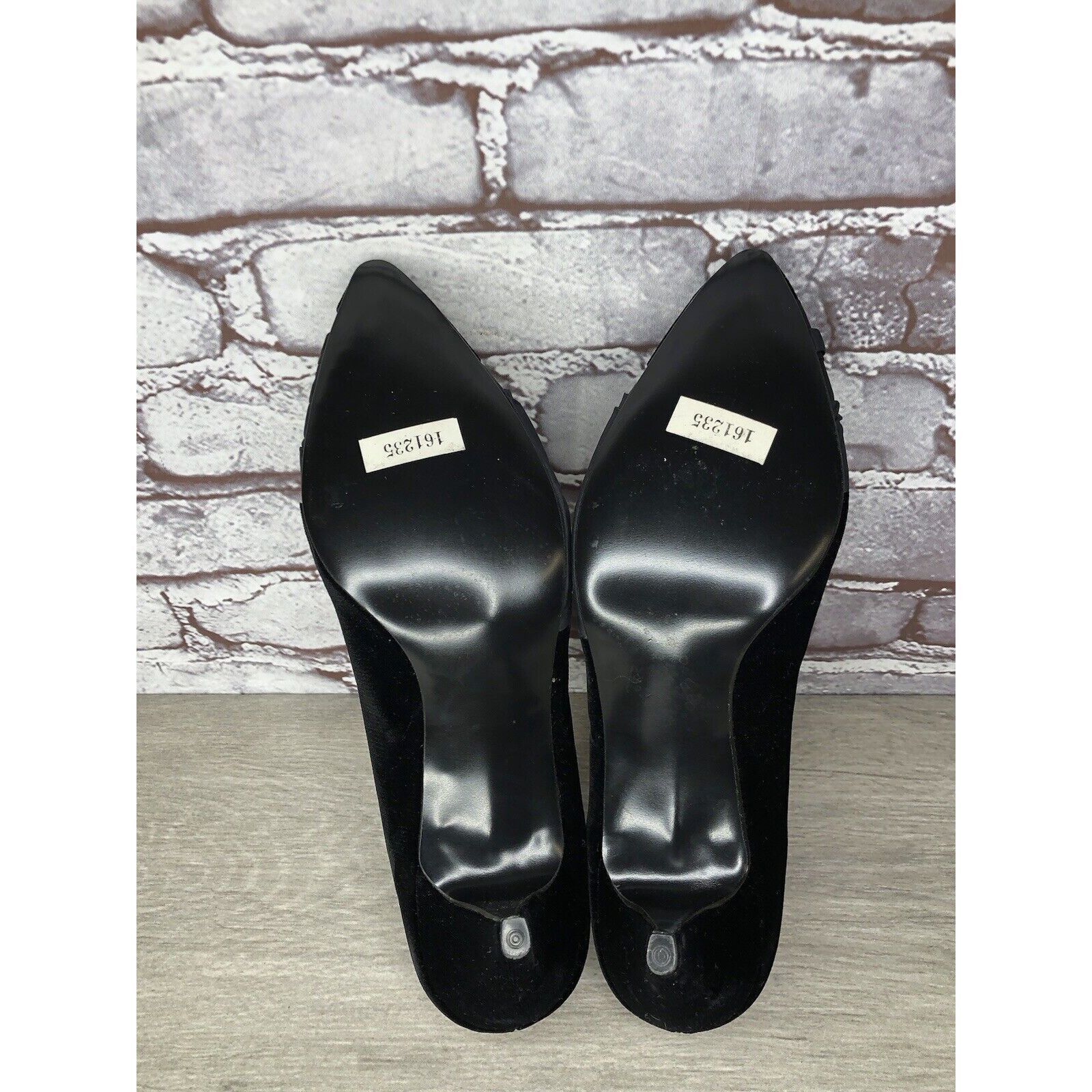 Other Private Collection Black Suede Rhinestone Pointed Toe Pumps Size US 9.5 / IT 39.5 - 21 Thumbnail