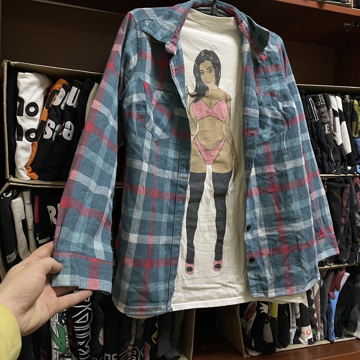 Vintage Vintage 90s Plaid Flannel Shirt Graphic Checkered Blue S Size US S / EU 44-46 / 1 - 4 Thumbnail