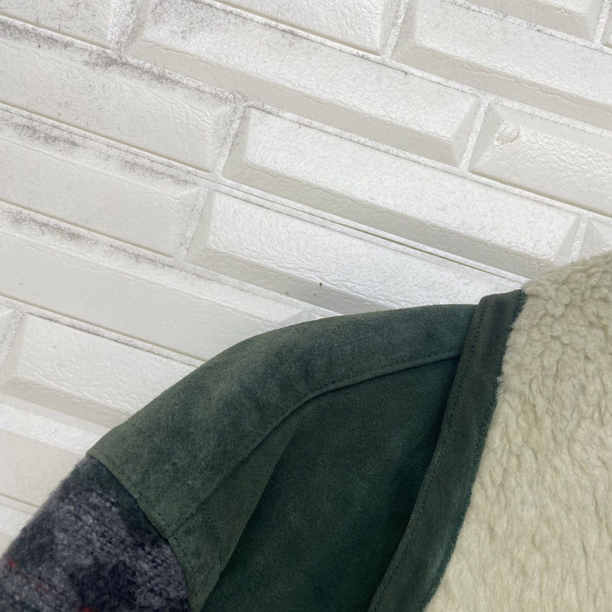 Vintage Tabacci Sportswear Native Wool + Dolphin Leather Heavy Coat Size US M / EU 48-50 / 2 - 16 Thumbnail