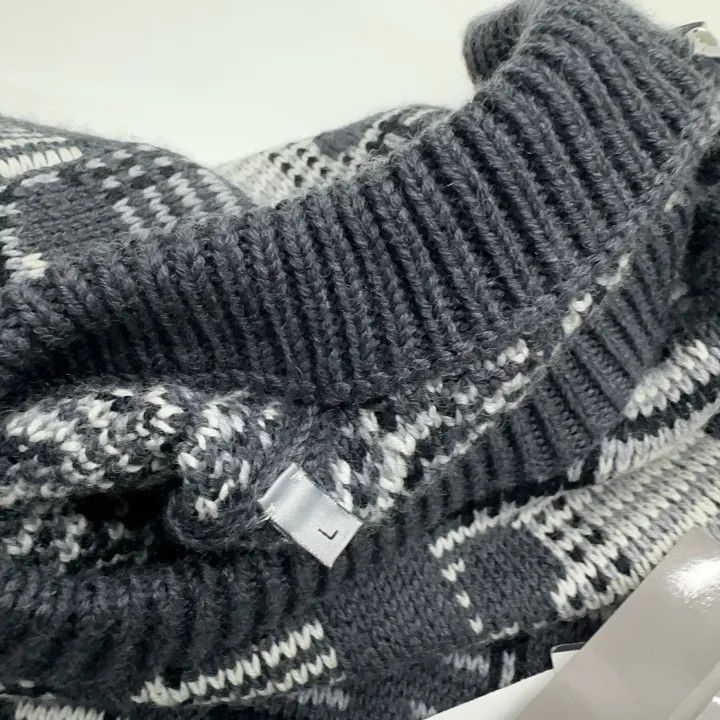Dior Dior Dior Grey Wool Knit Sweater with Pattern 0079-2507 Size US L / EU 52-54 / 3 - 7 Thumbnail