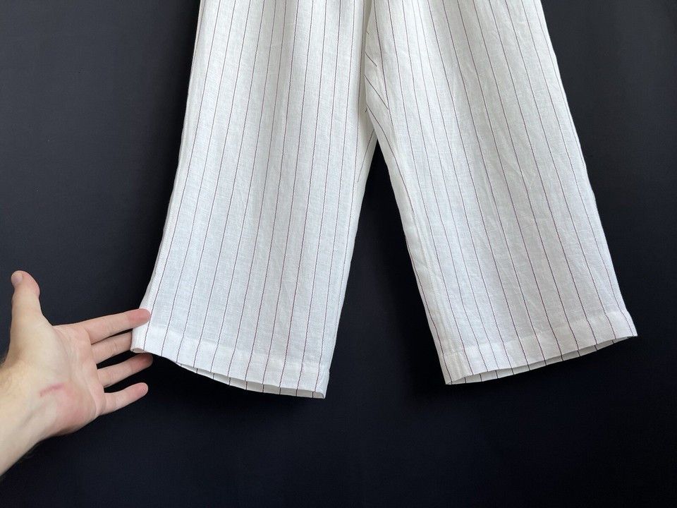 Other Persona by Marina Rinaldi Linen Blend Pants White US 10 Size 32" / US 10 / IT 46 - 3 Thumbnail