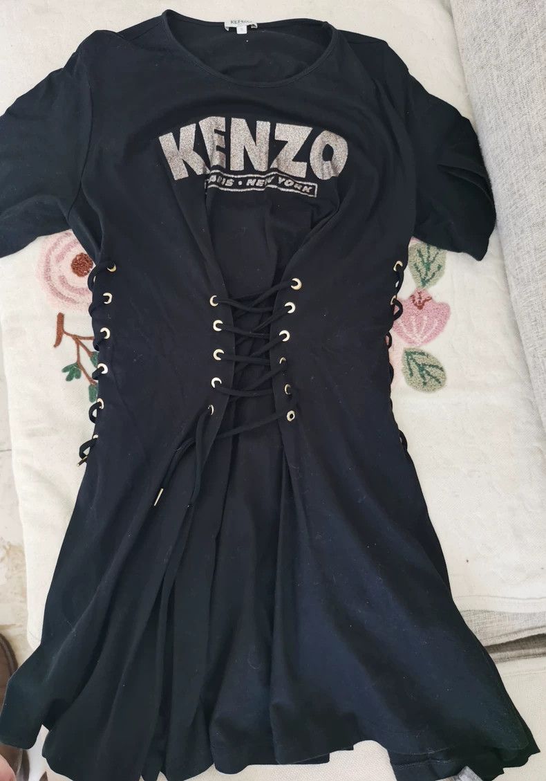 Kenzo KENZO Black Corset Dress with Logo - dmc Size US 36 / EU 52 - 1 Thumbnail