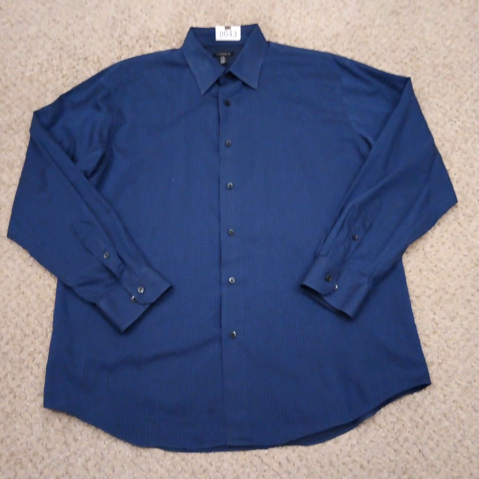 Van Heusen Van Heusen Shirt Mens Large Blue Striped Long Sleeve Button Up Cotton Blend Size US L / EU 52-54 / 3 - 2 Thumbnail