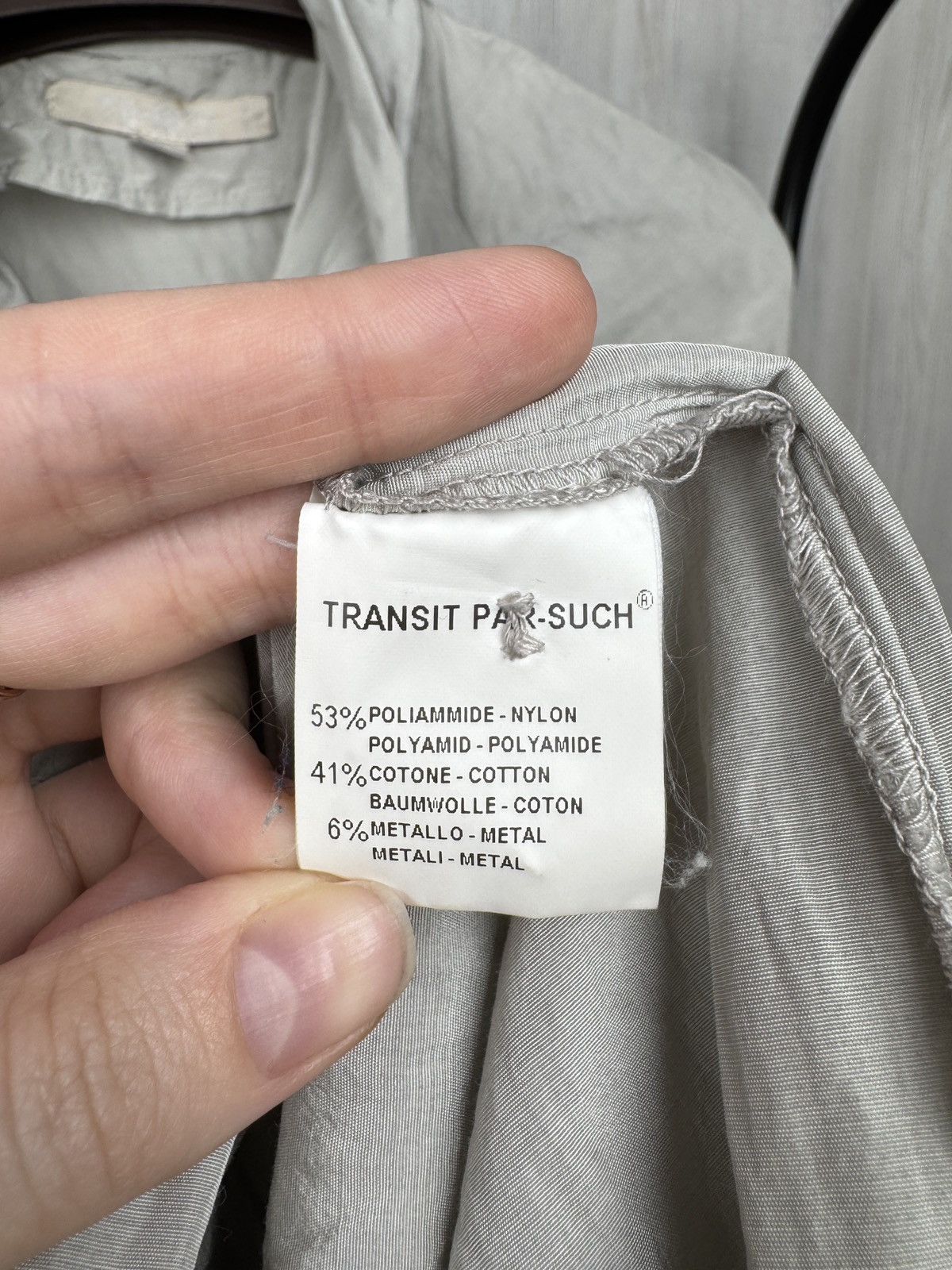 Transit Transit Par Such TR-900 Beige Metal Designer Full Zip Coat Size XS / US 0-2 / IT 36-38 - 13 Thumbnail