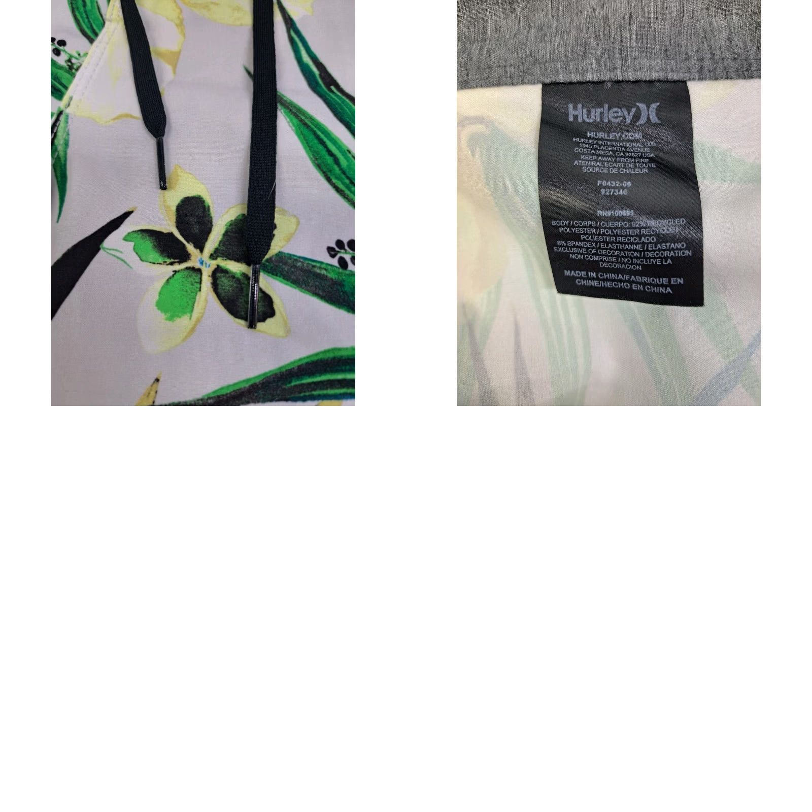 Hurley Hurley Mens Phantom Floral Board Shorts Green/Yellow/White 33 7" Multicolor Beach Tropical Quick Dry Drawstring Back Pocket Mens Size US 33 - 8 Thumbnail