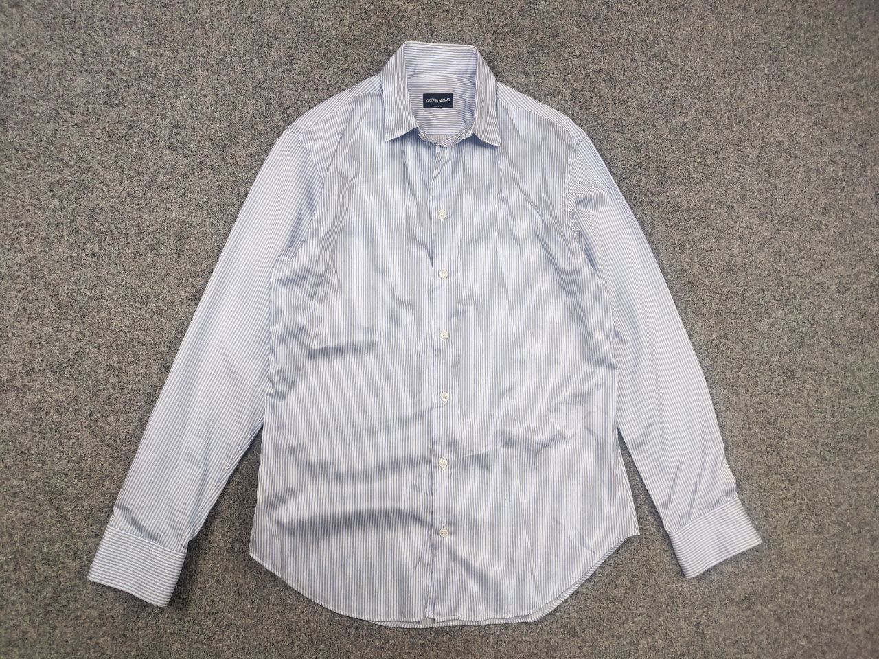 Giorgio Armani Giorgio Armani Design blue thin stripes Long sleeve shirt Size US M / EU 48-50 / 2 - 2 Thumbnail