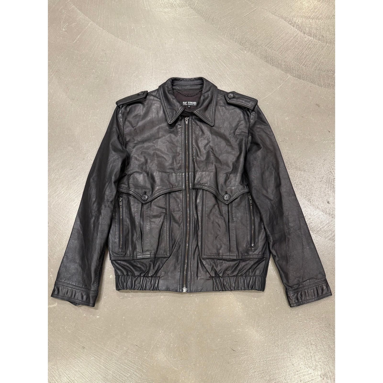 Raf Simons S/S2002 Raf Simons runway police cargo leather bomber jacket Size US S / EU 44-46 / 1 - 2 Thumbnail