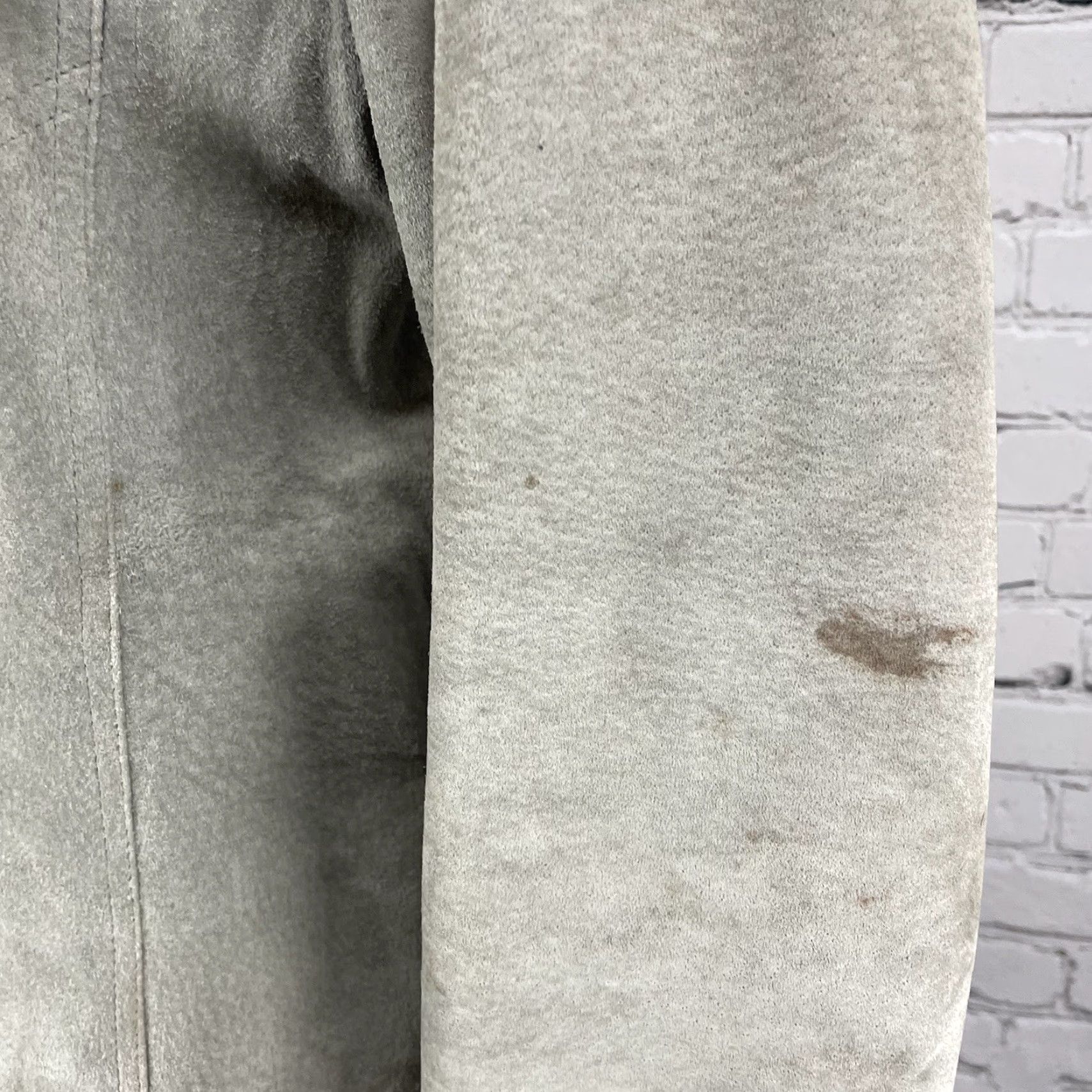 Express VINTAGE Express Gray Genuine Suede Satin Lined Zipped Jacket M Womens Size M / US 6-8 / IT 42-44 - 5 Thumbnail