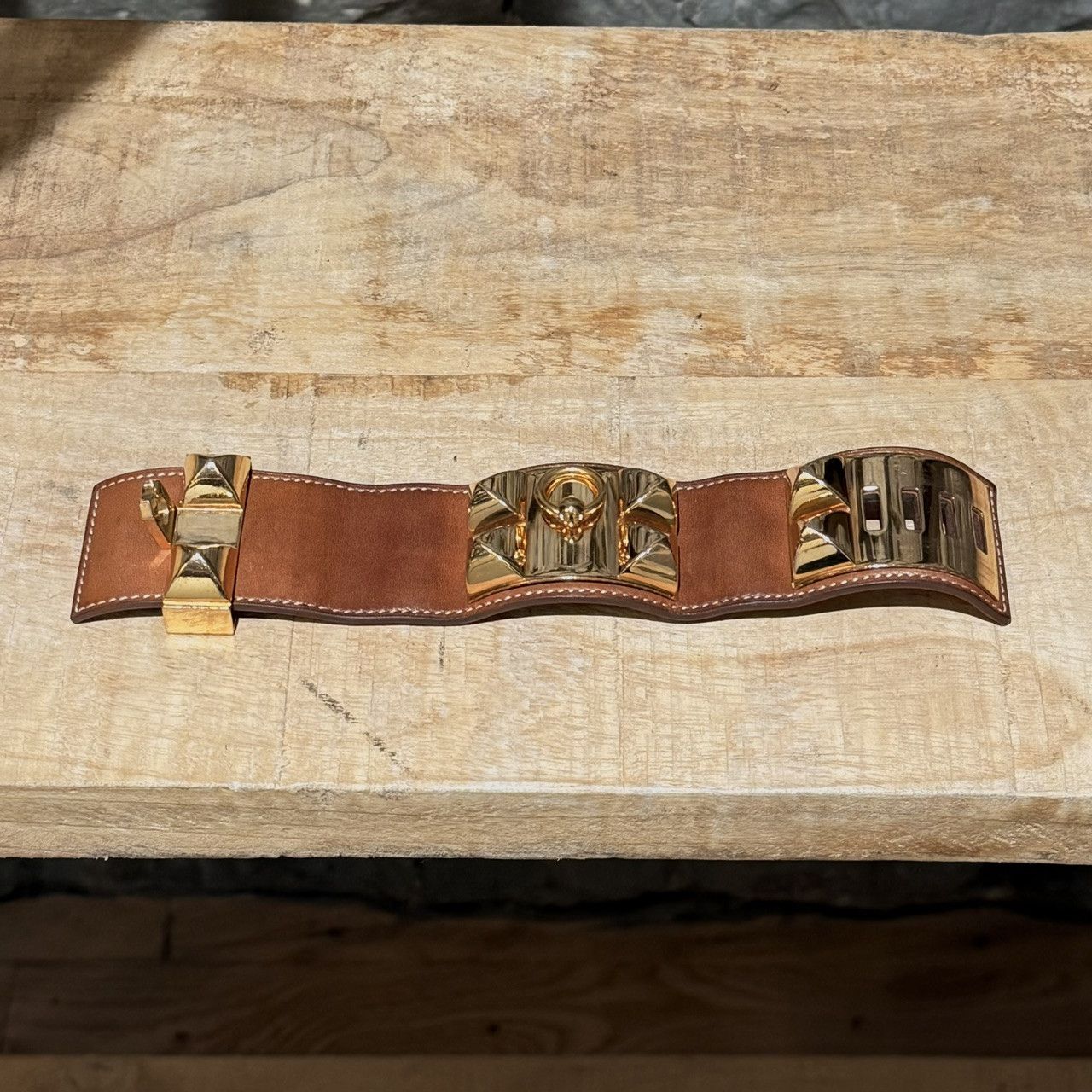 Hermes Hermès Barenia Leather Collier de Chien GHW Bracelet - SMALL Size ONE SIZE - 8 Thumbnail